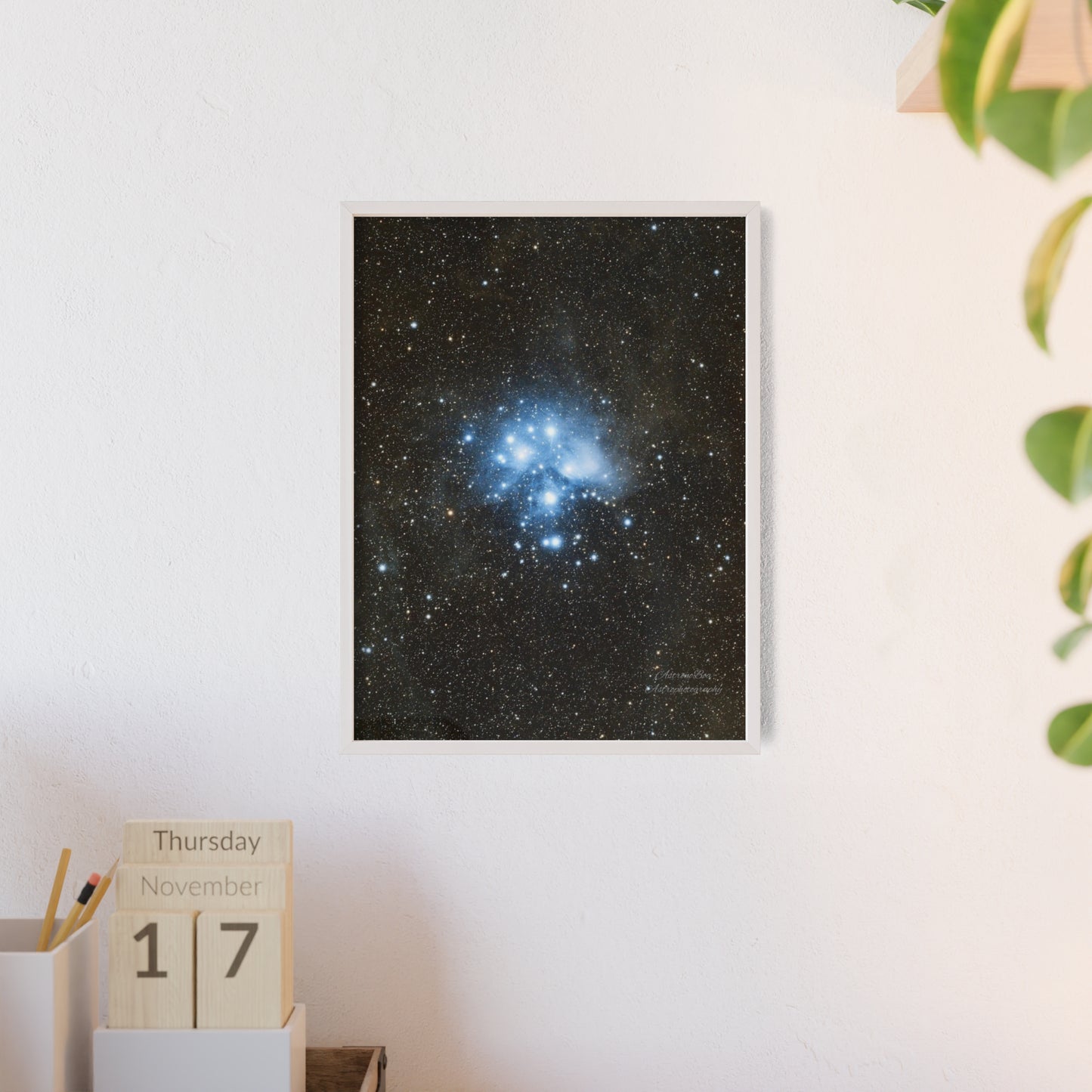 Wooden Frame The Pleiades Poster