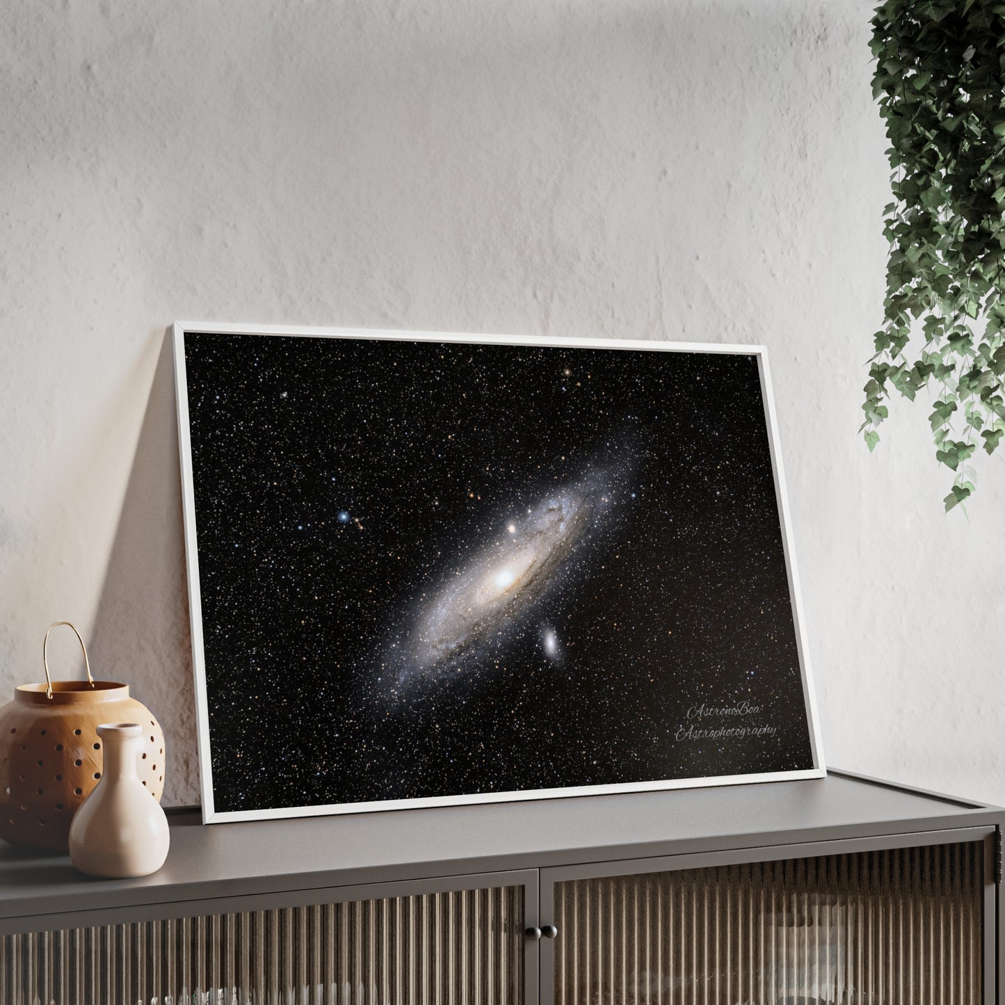 Wooden Frame Andromeda Galaxy Poster