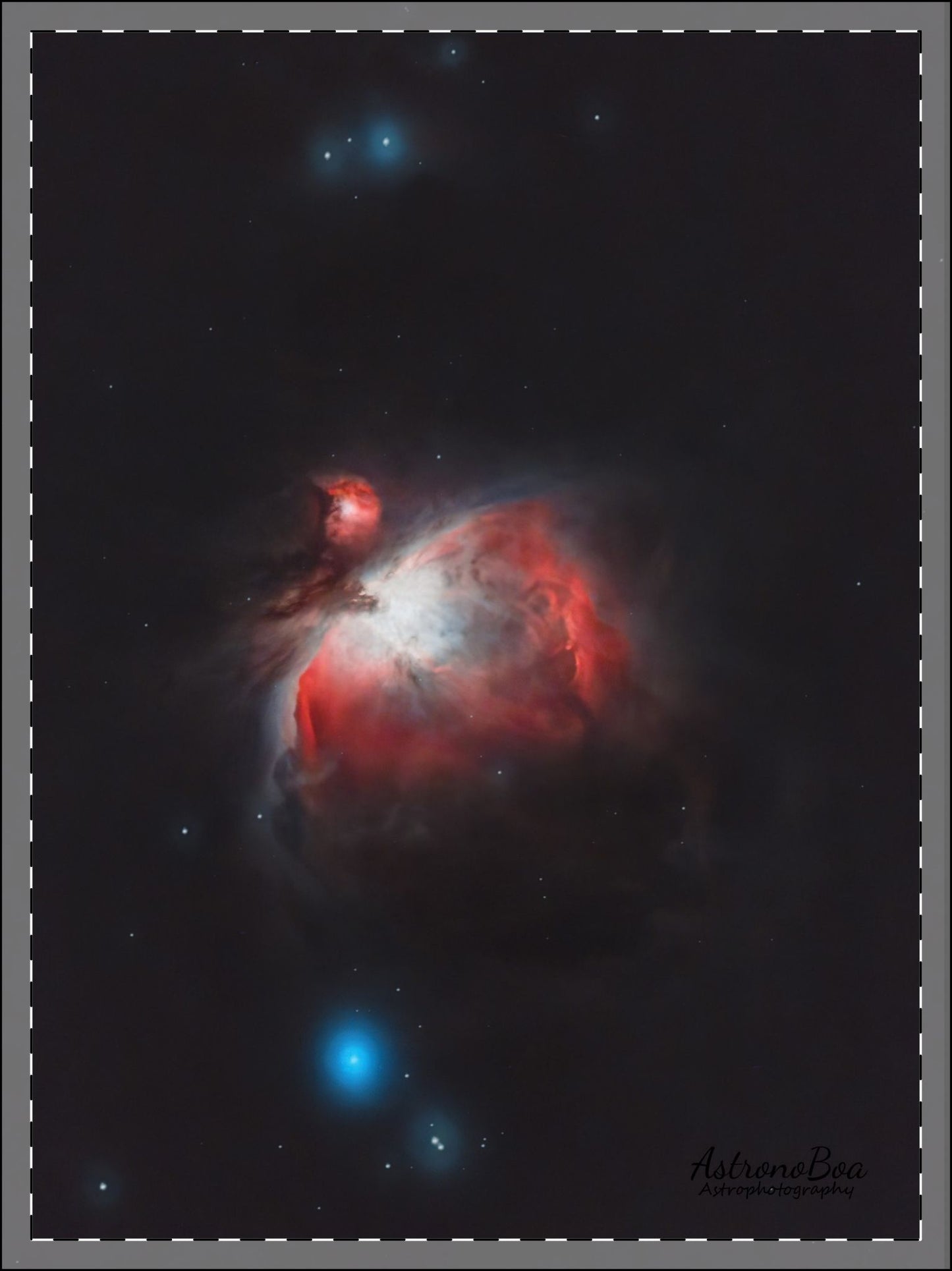 Wooden Framed Poster, Multi-Color Orion Nebula