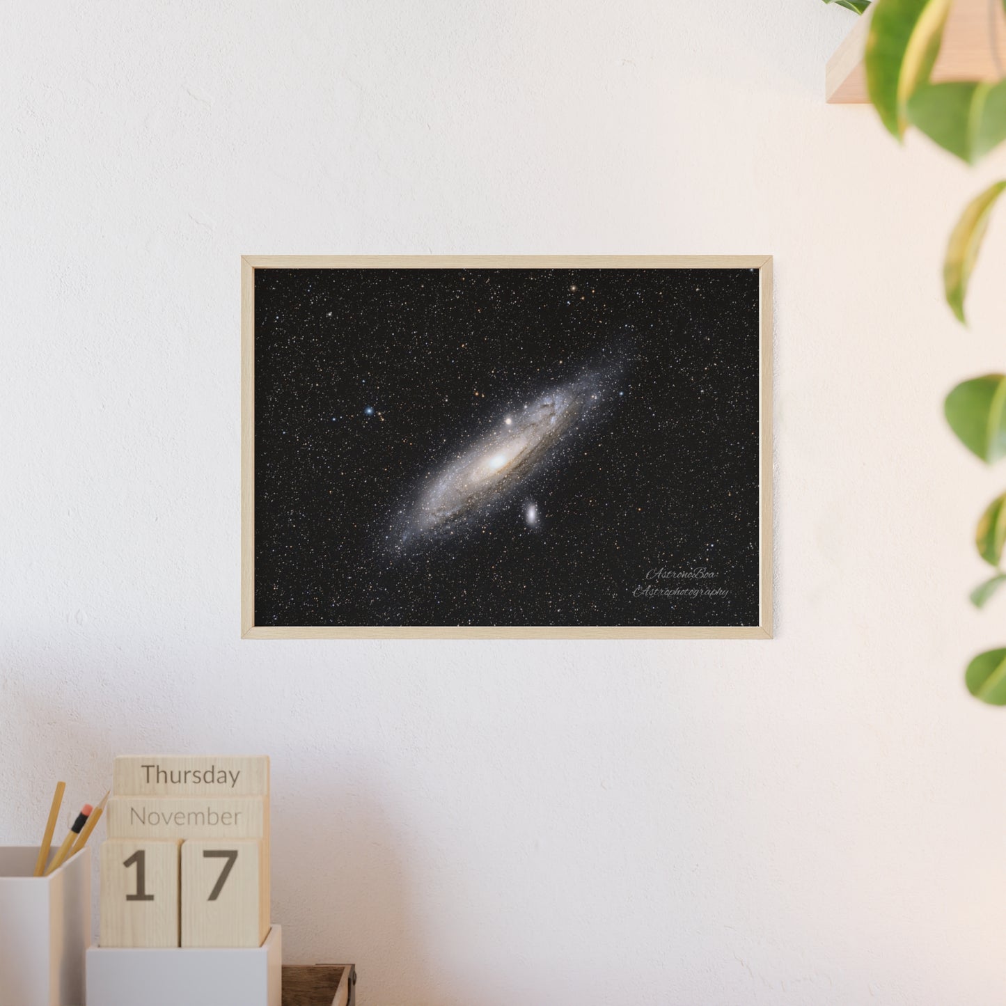 Wooden Frame Andromeda Galaxy Poster