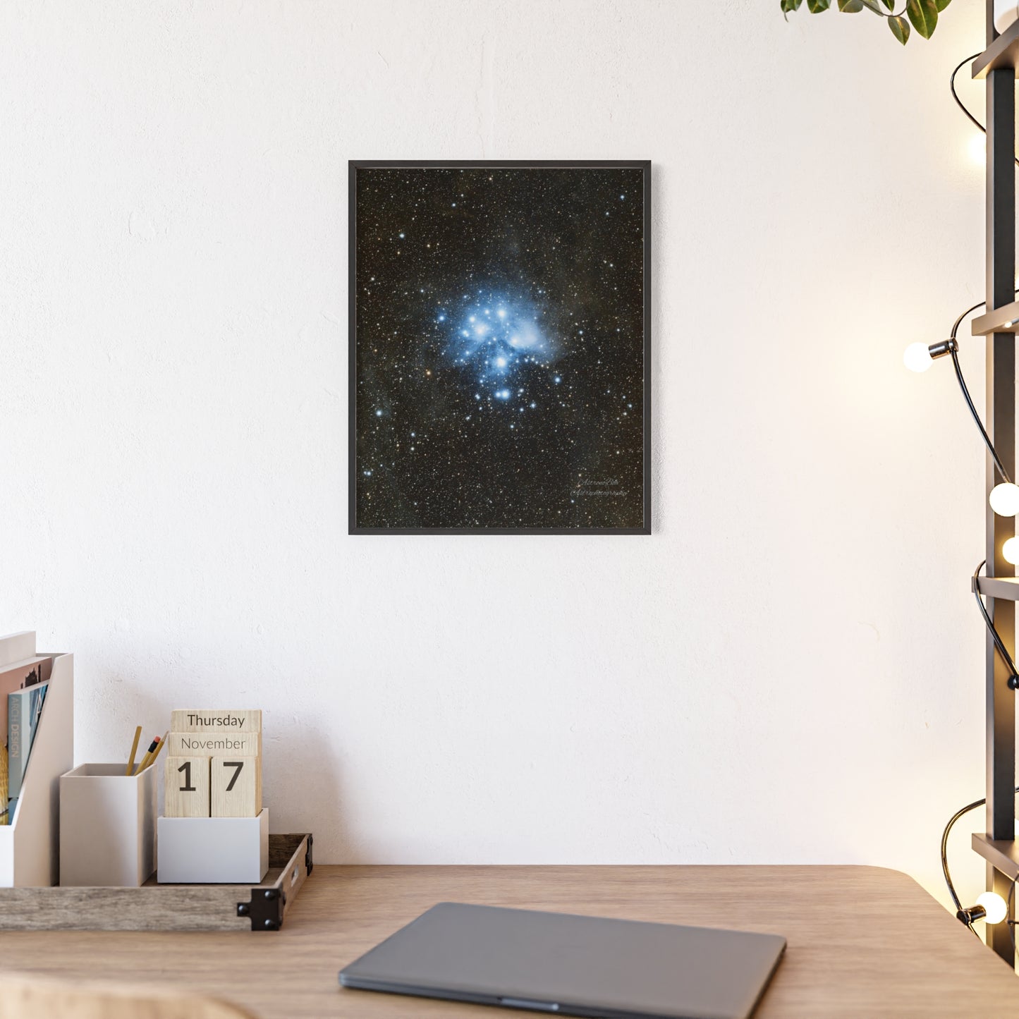 Wooden Frame The Pleiades Poster