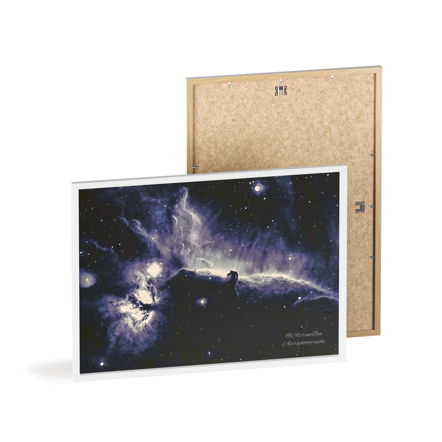 Wooden Frame Horsead and Flame Nebula Poster