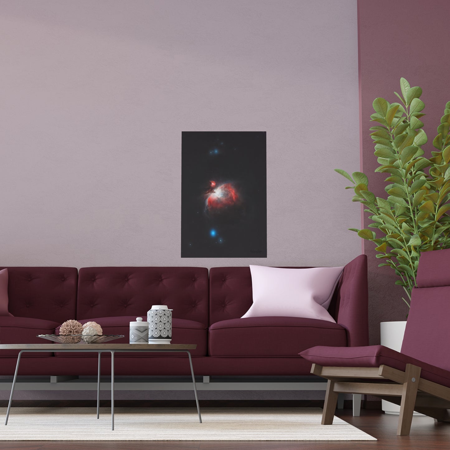 Indoor and Outdoor Silk Poster - Orion Nebula Astrophotography by AstronoBoa