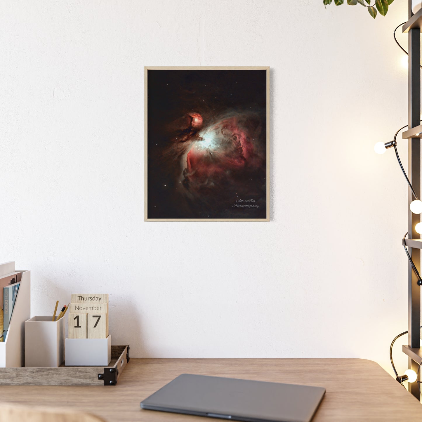 Wooden Frame Orion Nebula Poster
