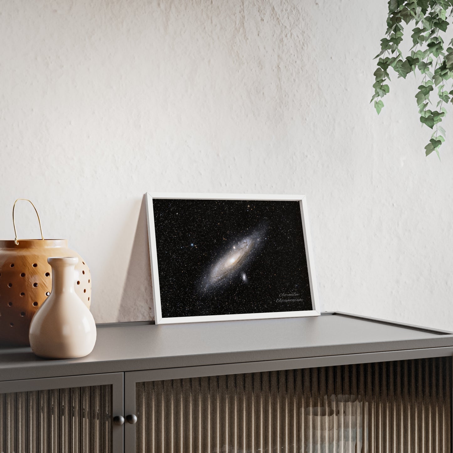 Wooden Frame Andromeda Galaxy Poster