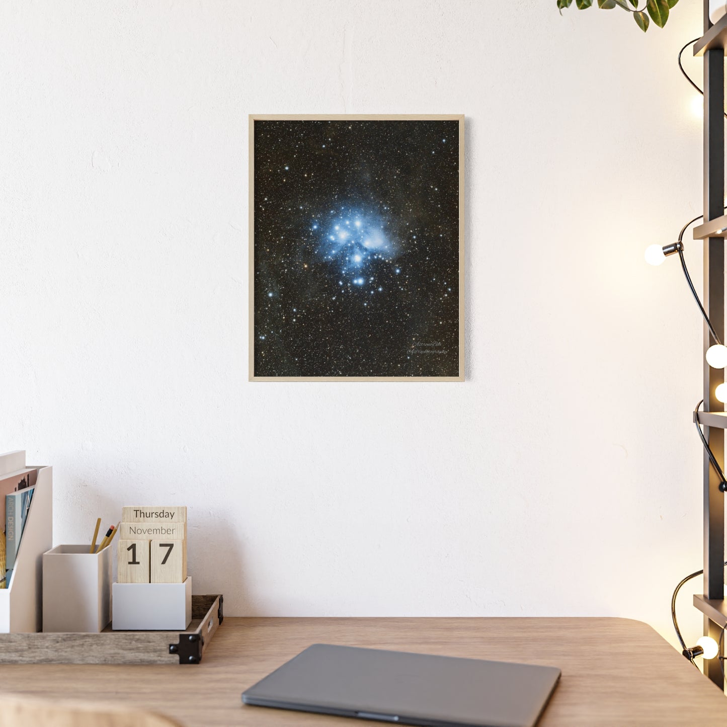Wooden Frame The Pleiades Poster