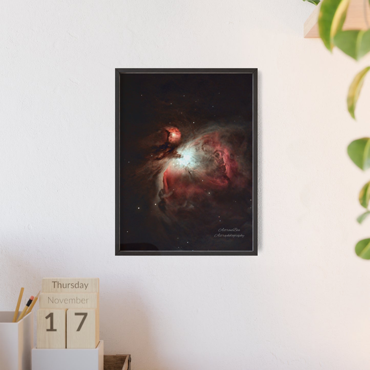 Wooden Frame Orion Nebula Poster
