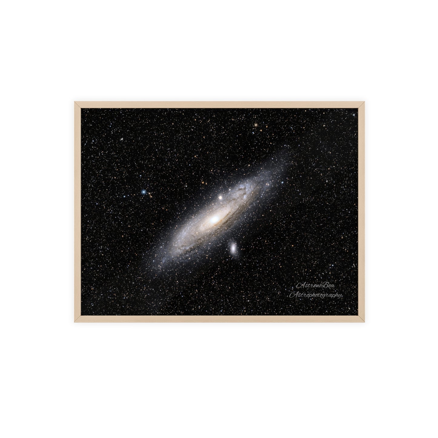 Wooden Frame Andromeda Galaxy Poster