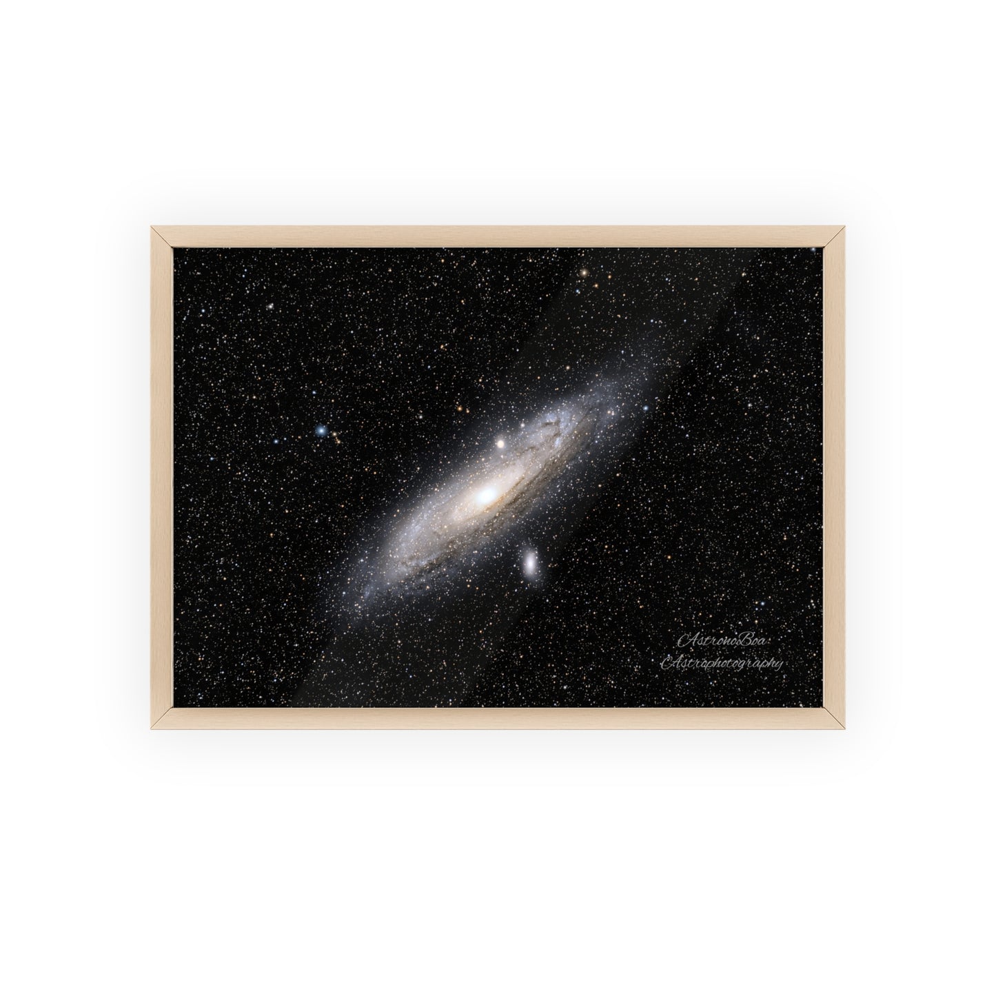 Wooden Frame Andromeda Galaxy Poster