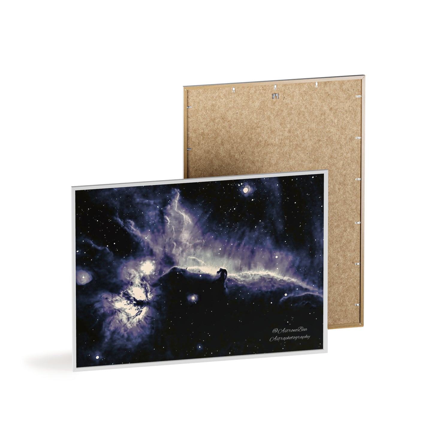 Wooden Frame Horsead and Flame Nebula Poster