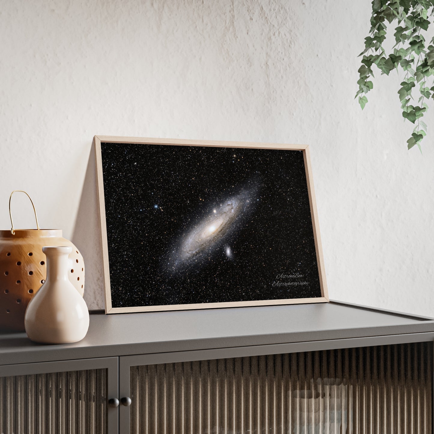 Wooden Frame Andromeda Galaxy Poster