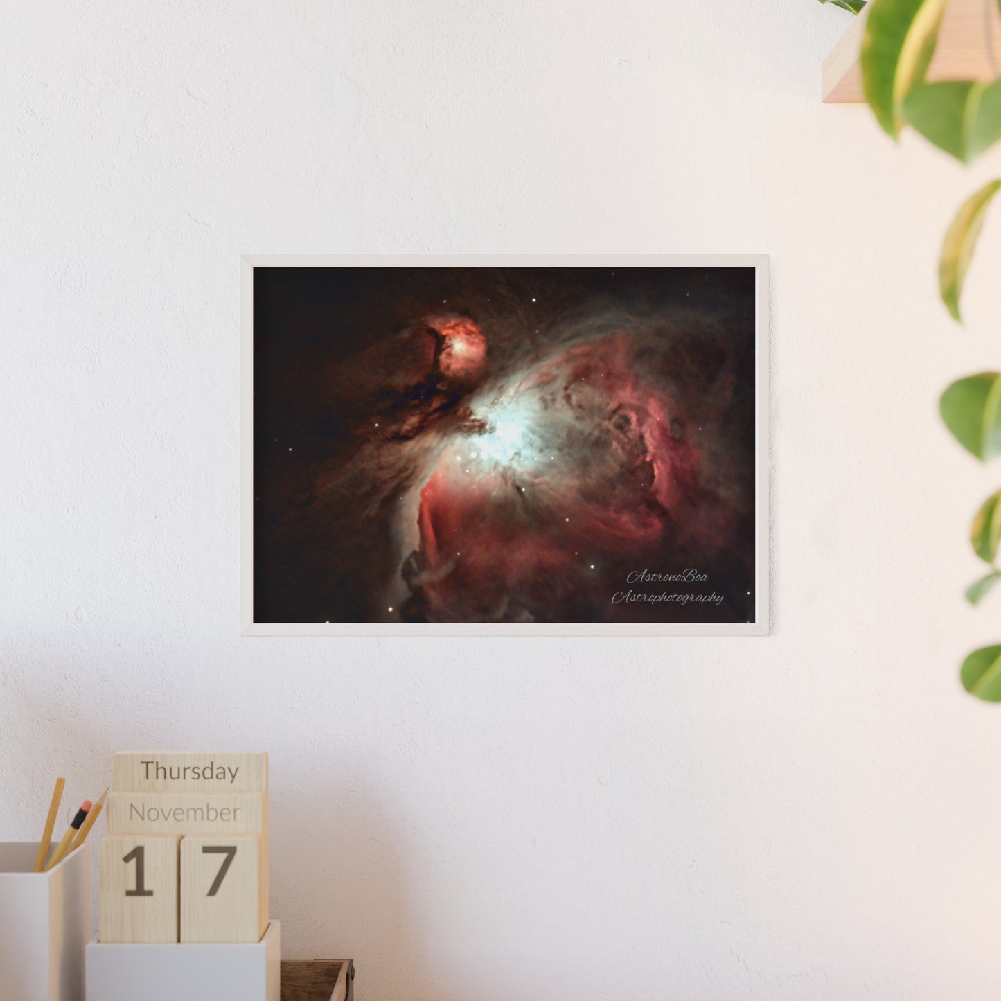 Wooden Frame Orion Nebula Poster