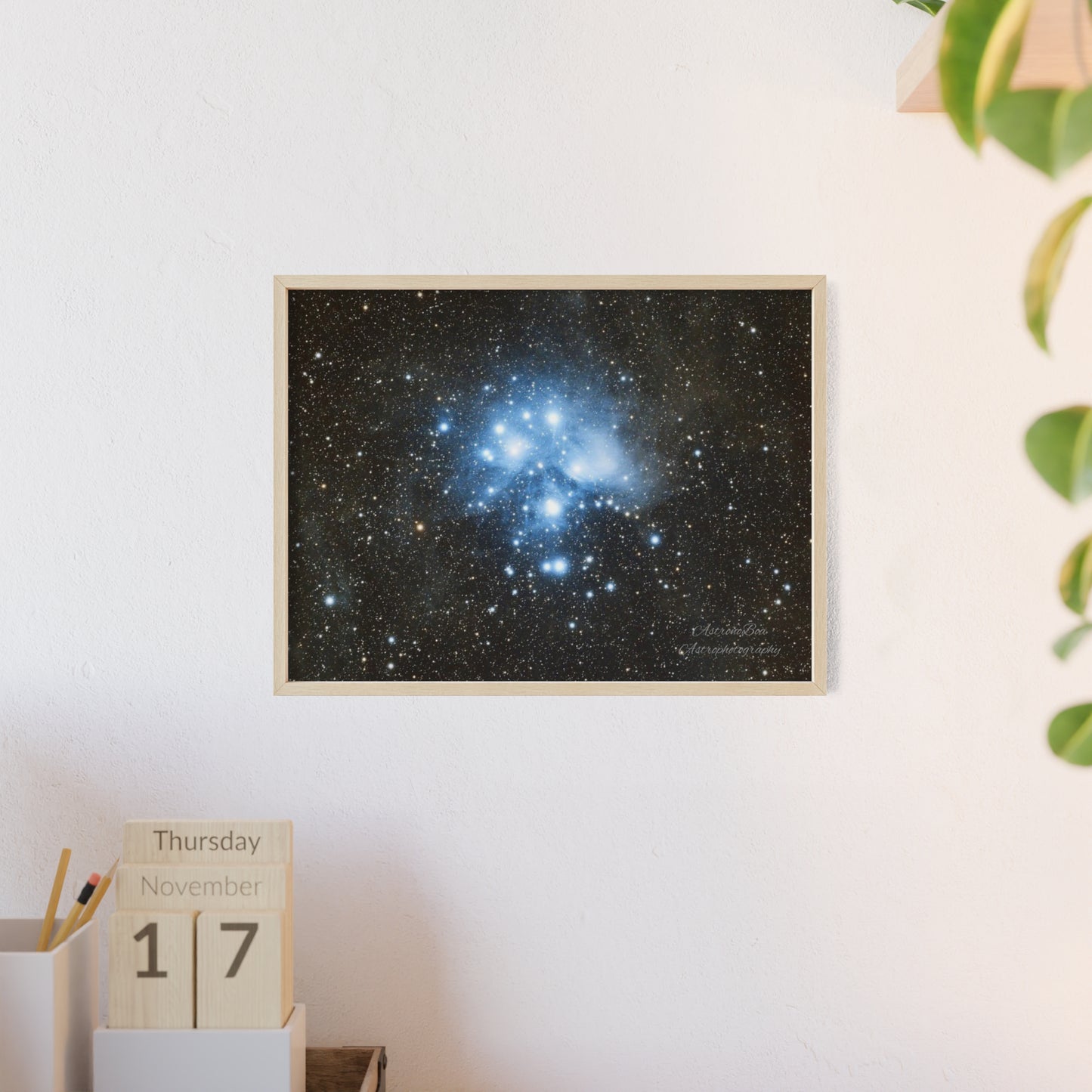 Wooden Frame The Pleiades Poster