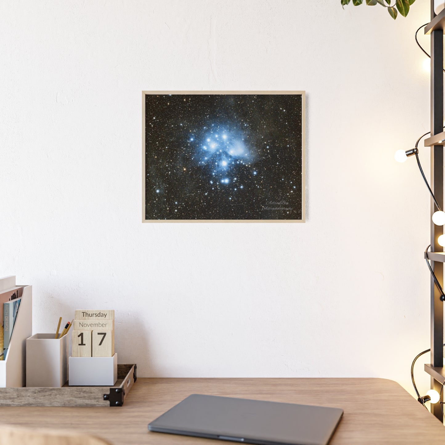 Wooden Frame The Pleiades Poster