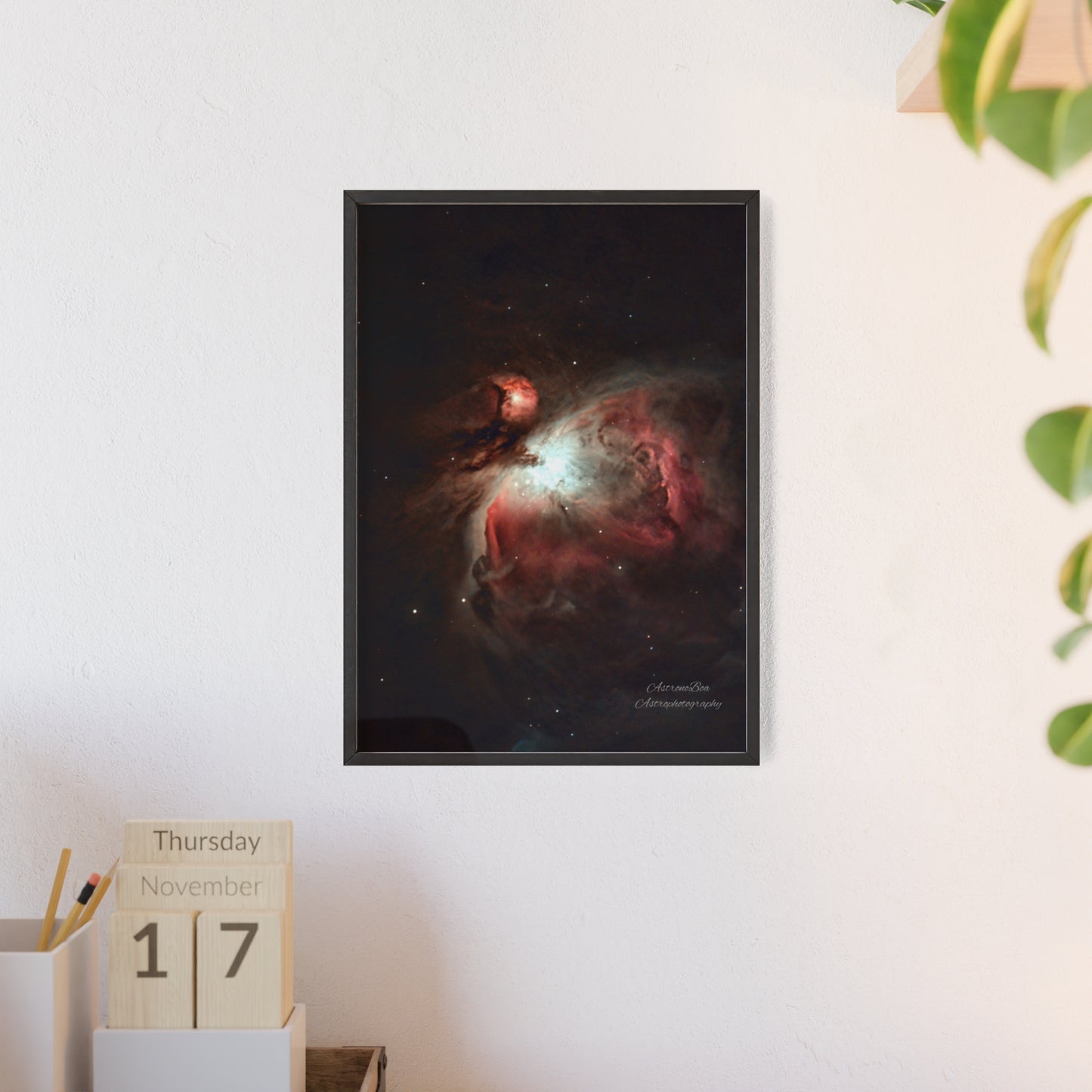 Wooden Frame Orion Nebula Poster