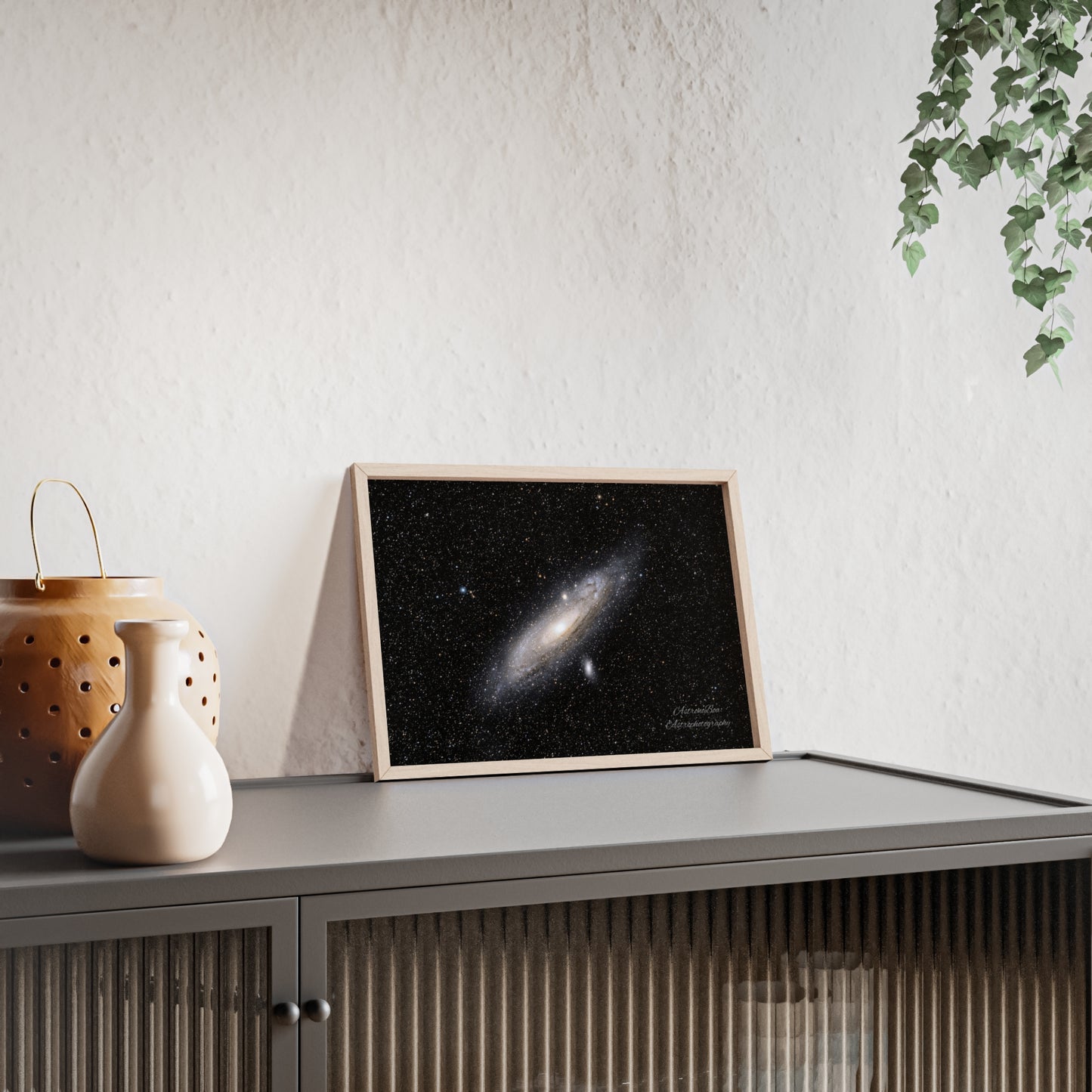 Wooden Frame Andromeda Galaxy Poster