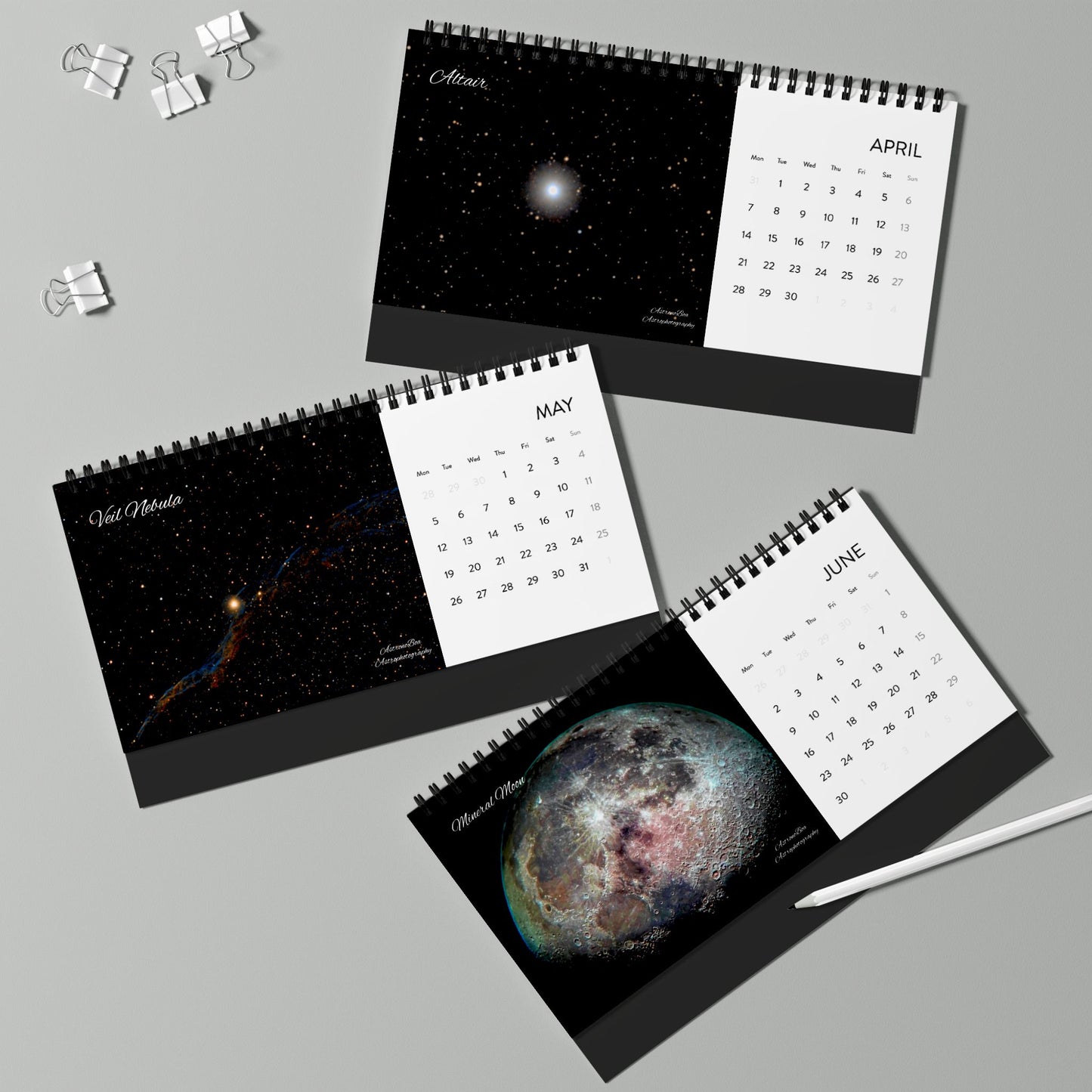 Simplex Desk Calendar (2025 grid) Astrophotography by AstronoBoa