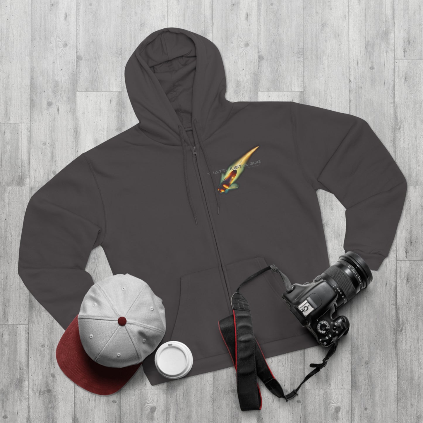 Unisex Hooded Zip Sweatshirt 'That's just a bug'