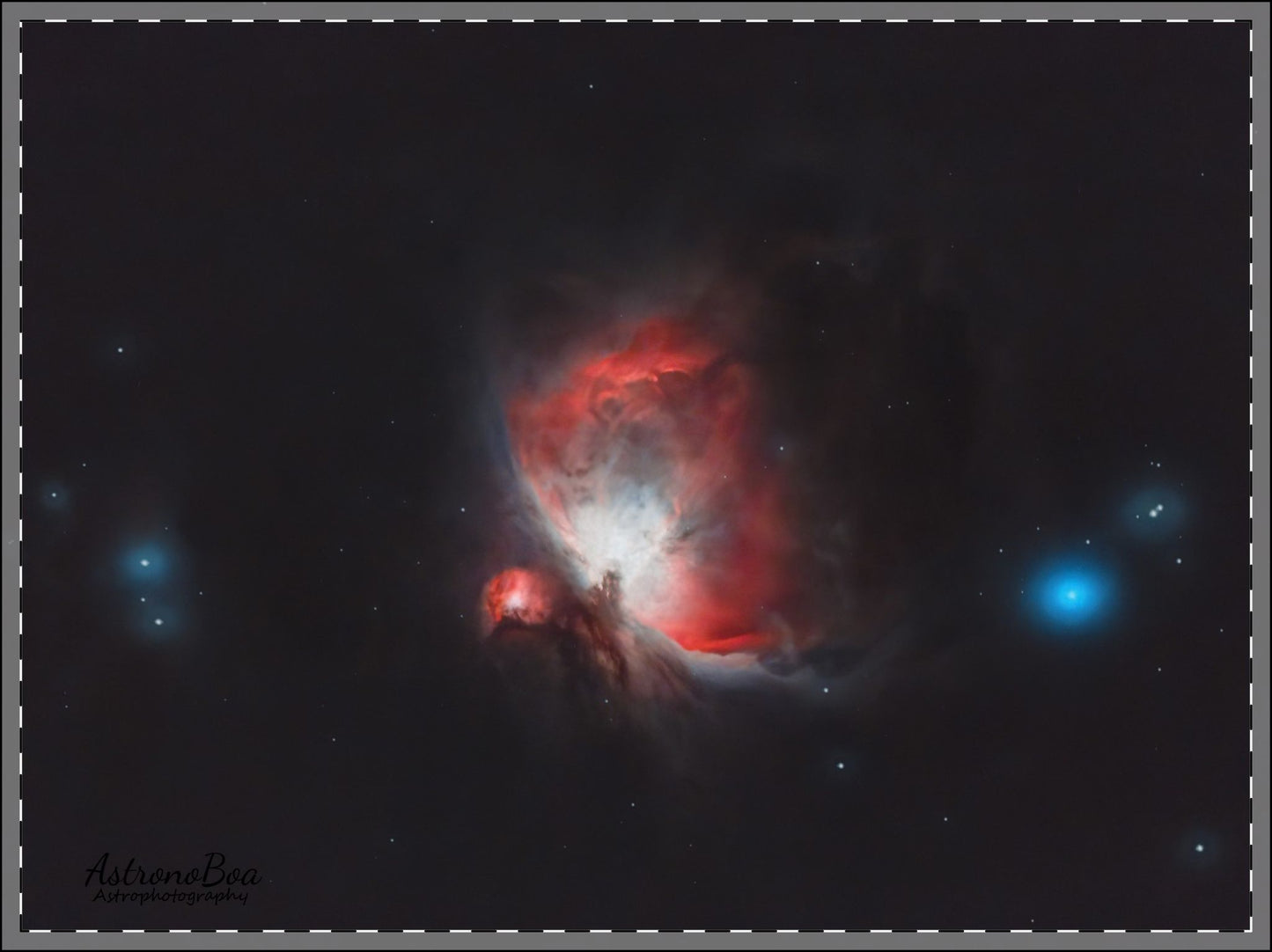 Wooden Framed Poster, Multi-Color Orion Nebula