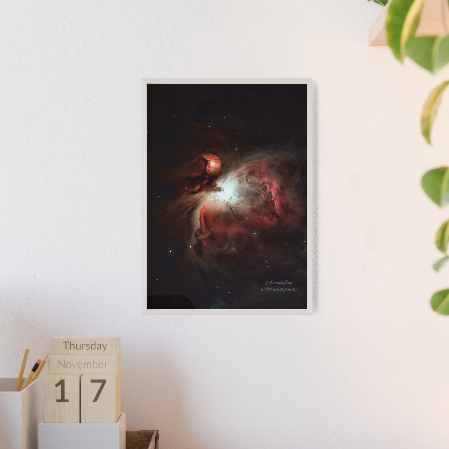 Wooden Frame Orion Nebula Poster
