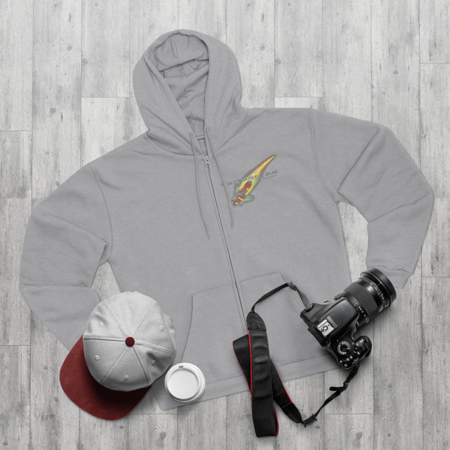 Unisex Hooded Zip Sweatshirt 'That's just a bug'