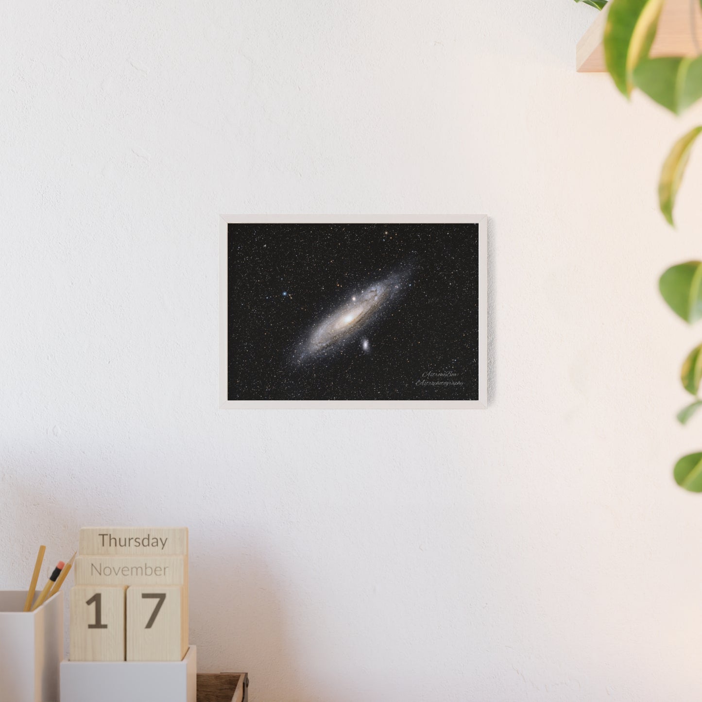 Wooden Frame Andromeda Galaxy Poster