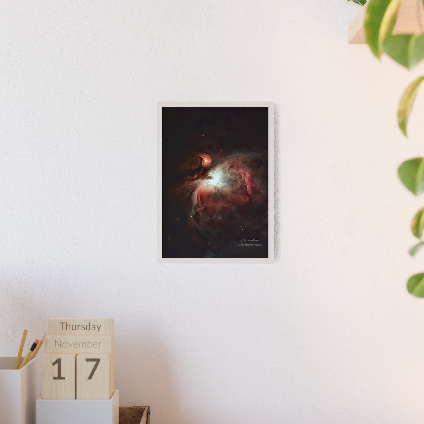Wooden Frame Orion Nebula Poster