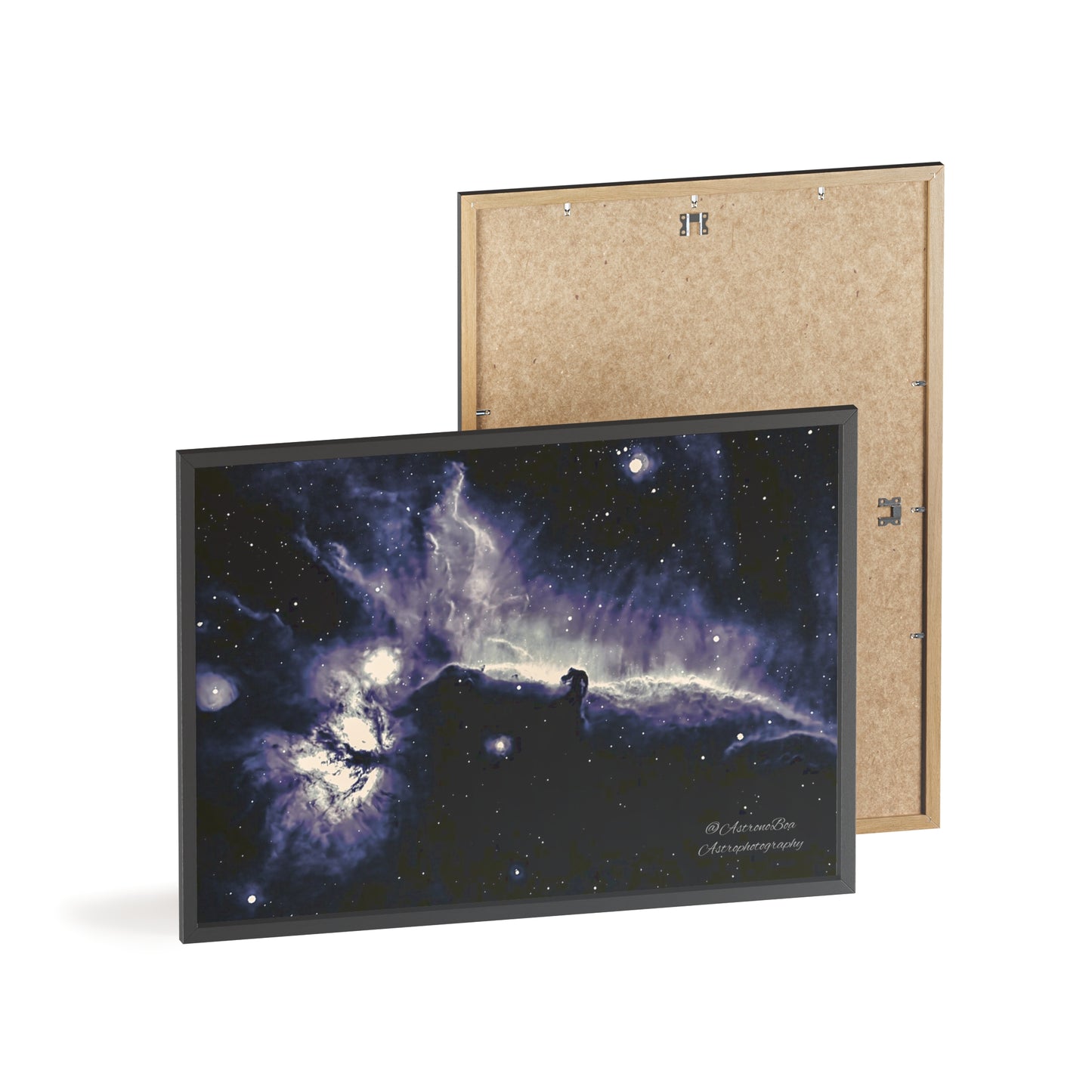 Wooden Frame Horsead and Flame Nebula Poster