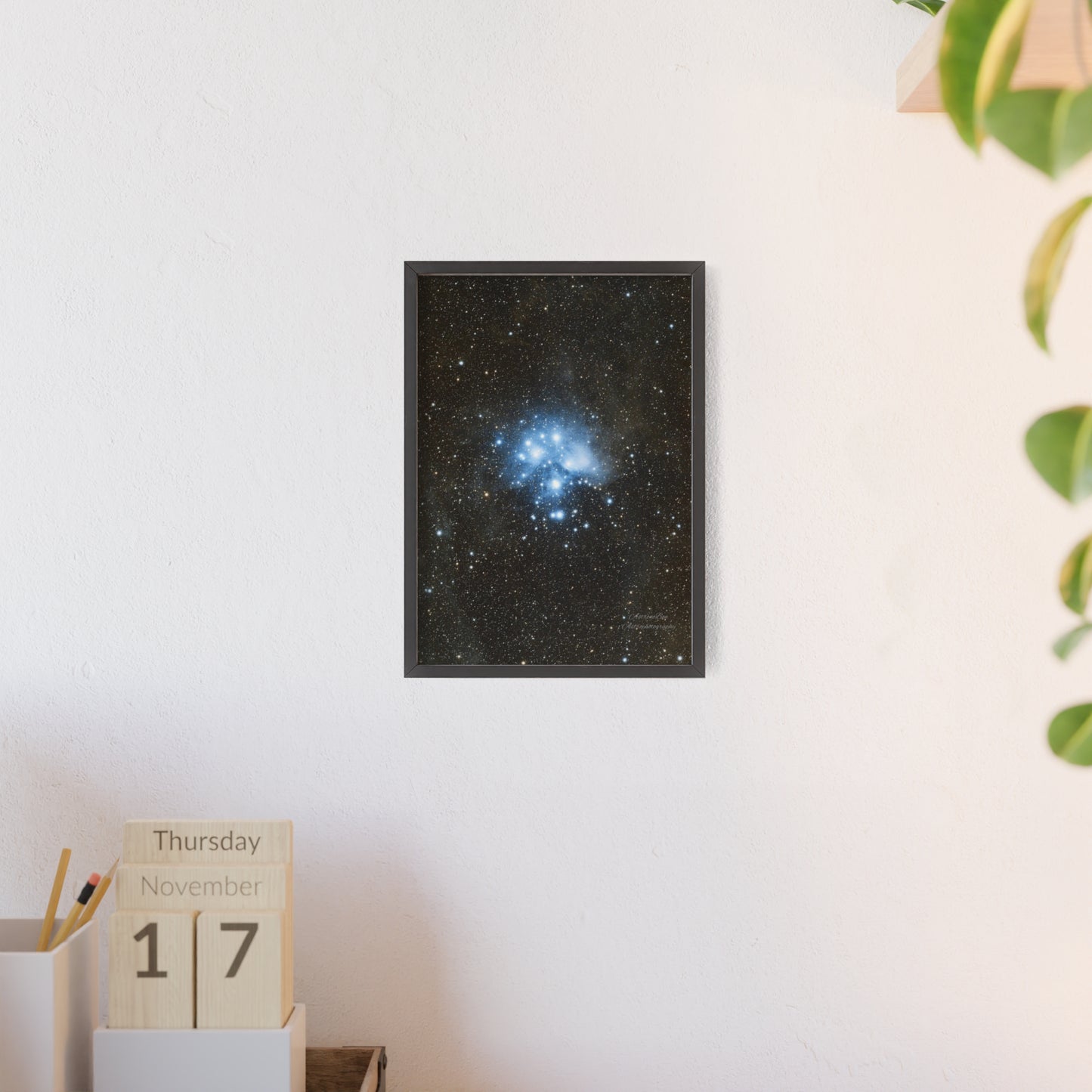 Wooden Frame The Pleiades Poster