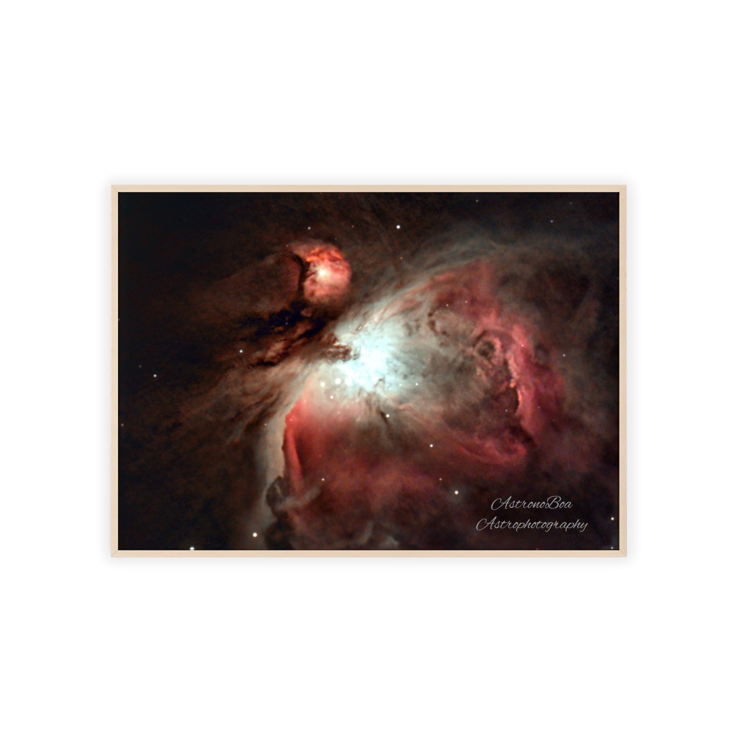 Wooden Frame Orion Nebula Poster
