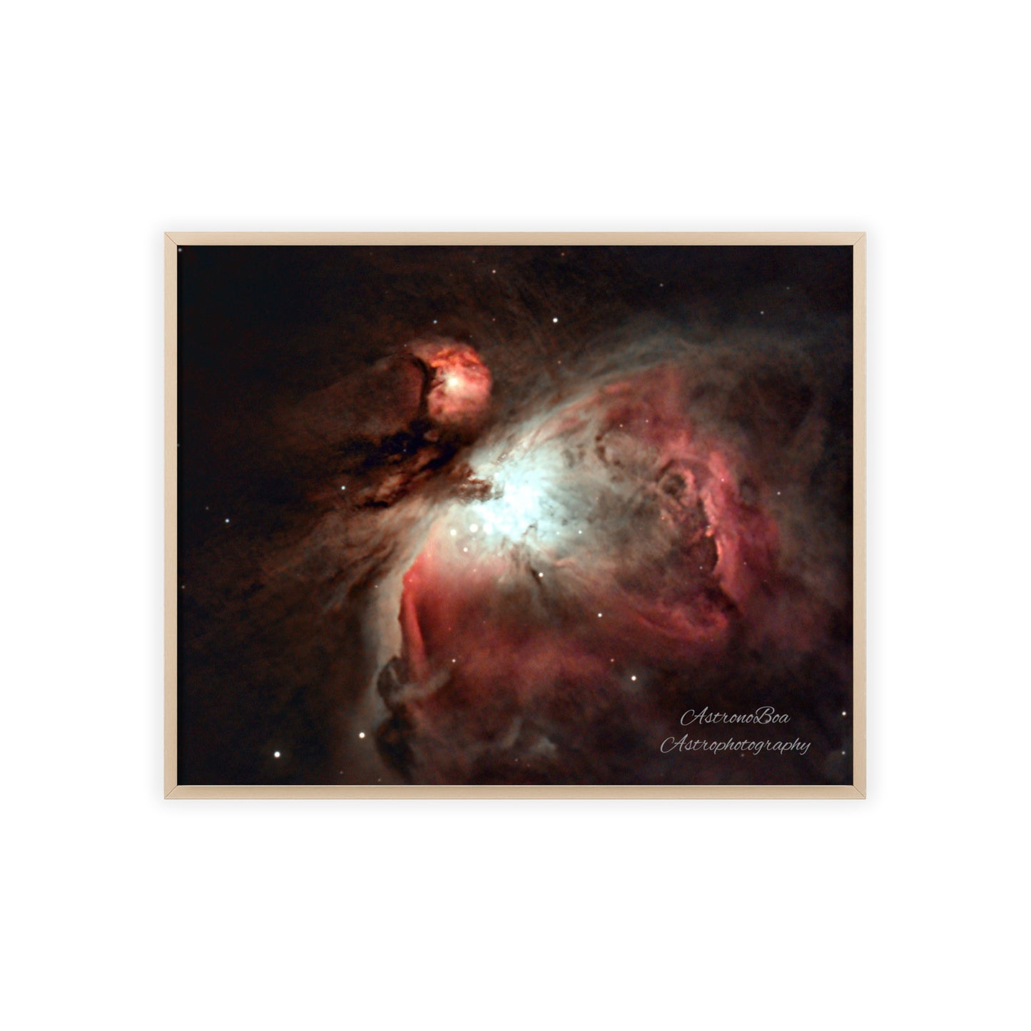 Wooden Frame Orion Nebula Poster