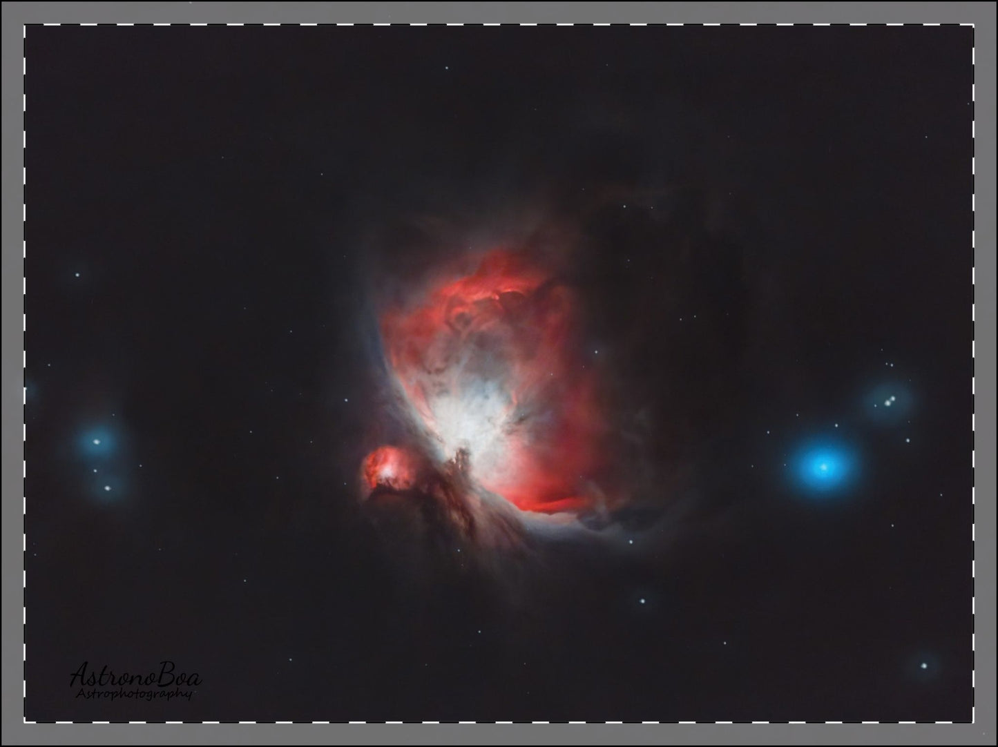 Wooden Framed Poster, Multi-Color Orion Nebula