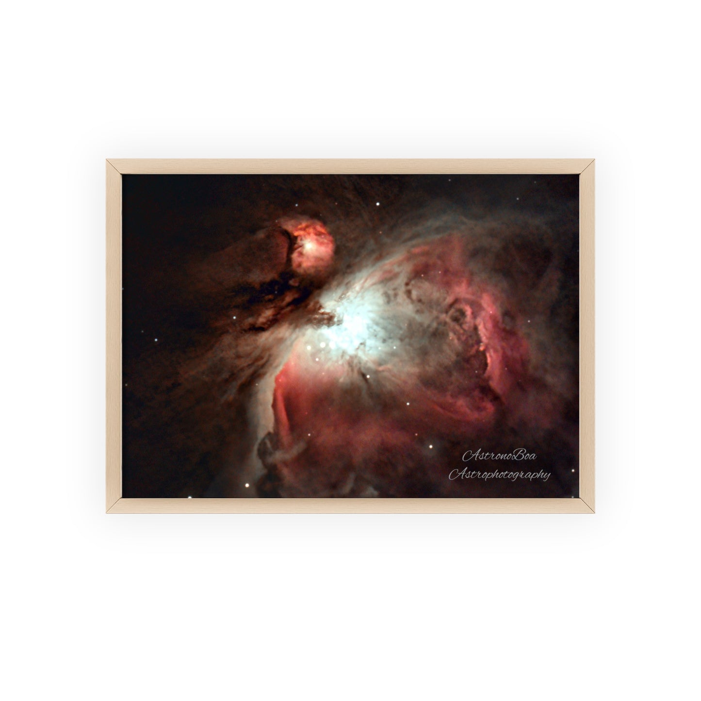 Wooden Frame Orion Nebula Poster