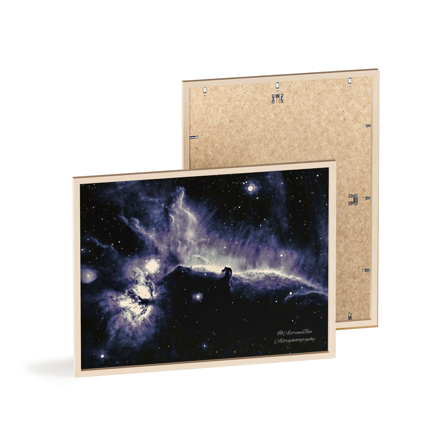 Wooden Frame Horsead and Flame Nebula Poster