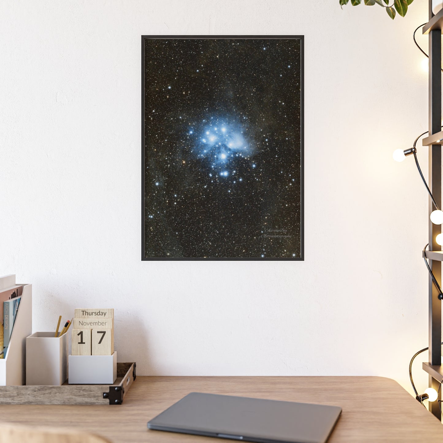 Wooden Frame The Pleiades Poster