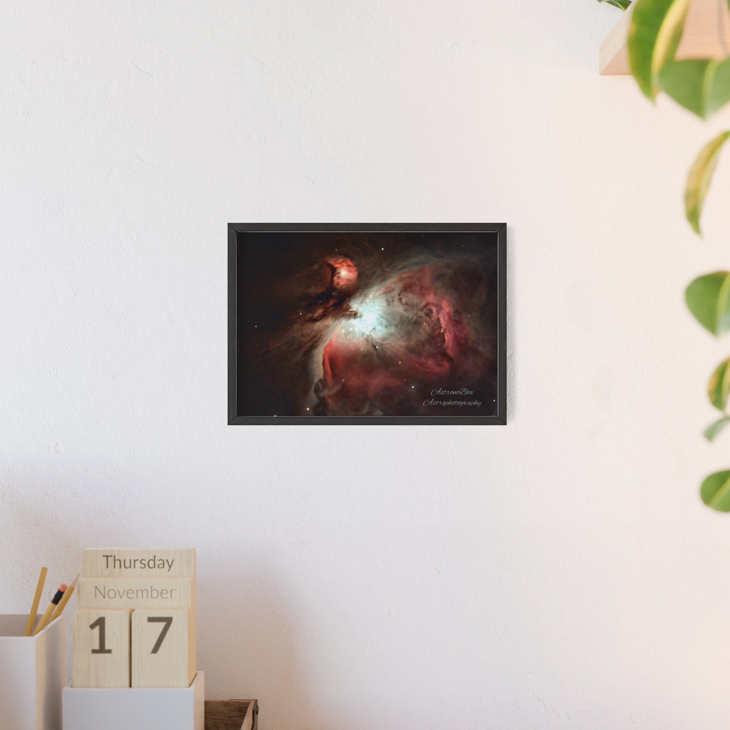 Wooden Frame Orion Nebula Poster