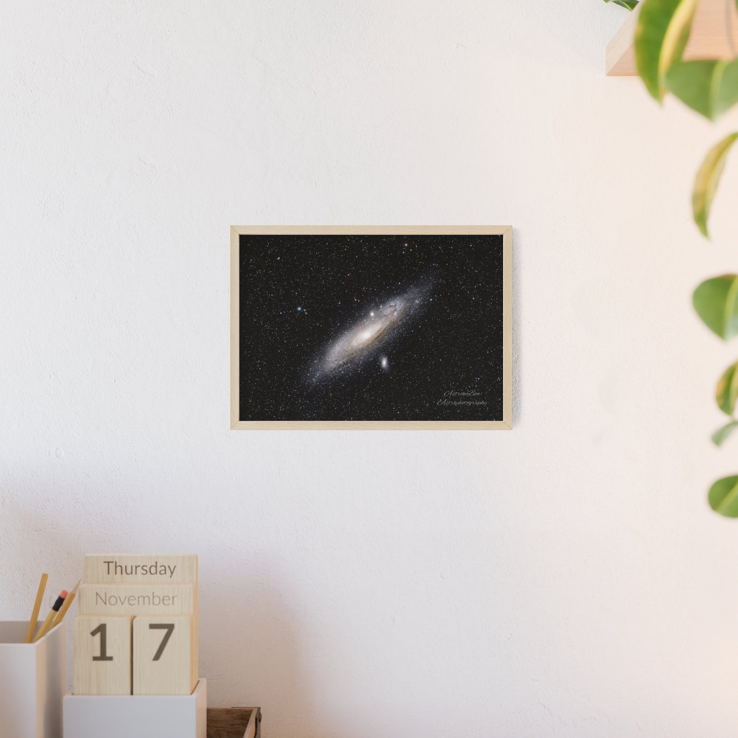 Wooden Frame Andromeda Galaxy Poster