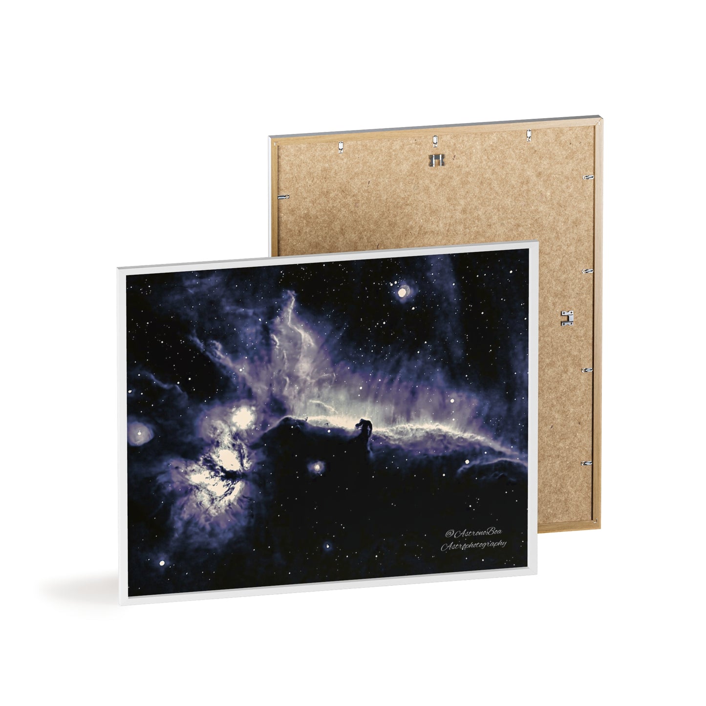Wooden Frame Horsead and Flame Nebula Poster