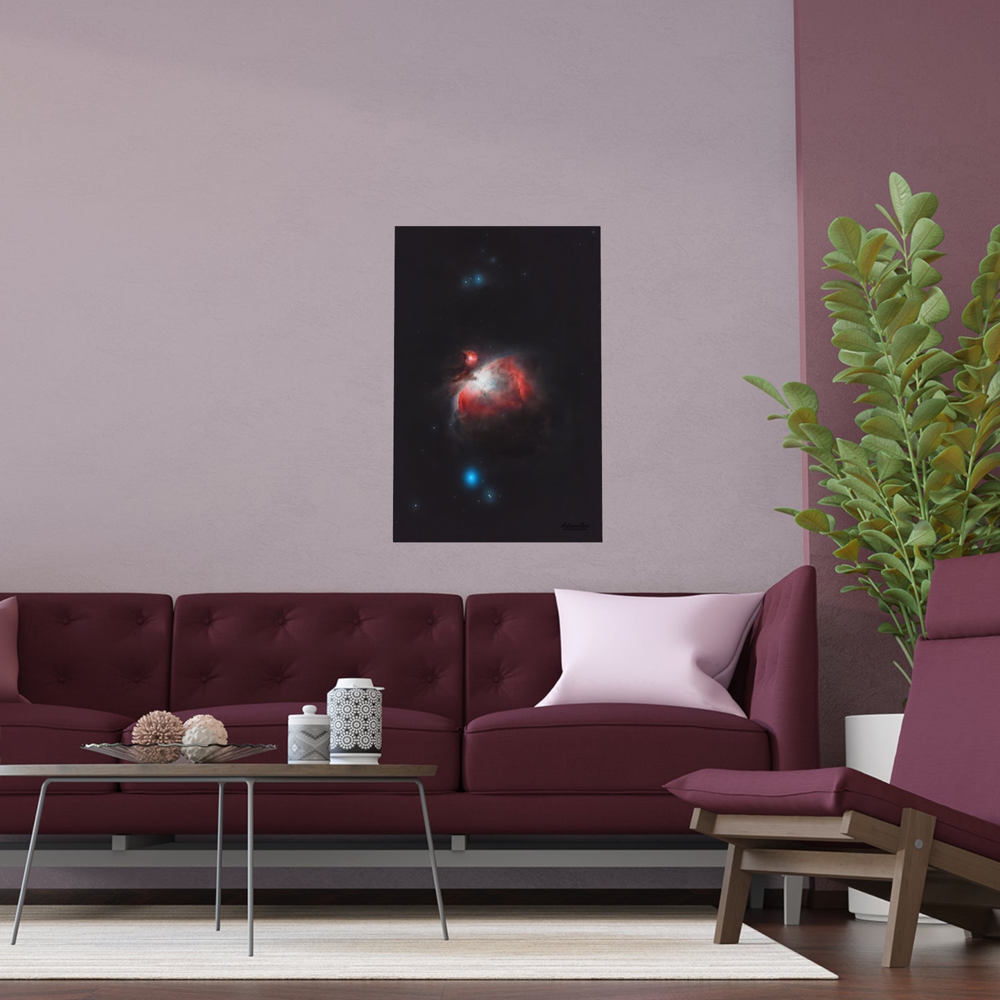 Indoor and Outdoor Silk Poster - Orion Nebula Astrophotography by AstronoBoa