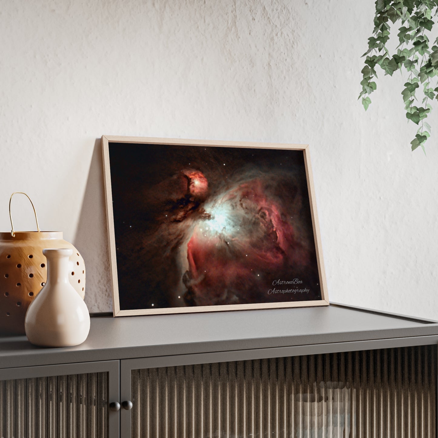 Wooden Frame Orion Nebula Poster