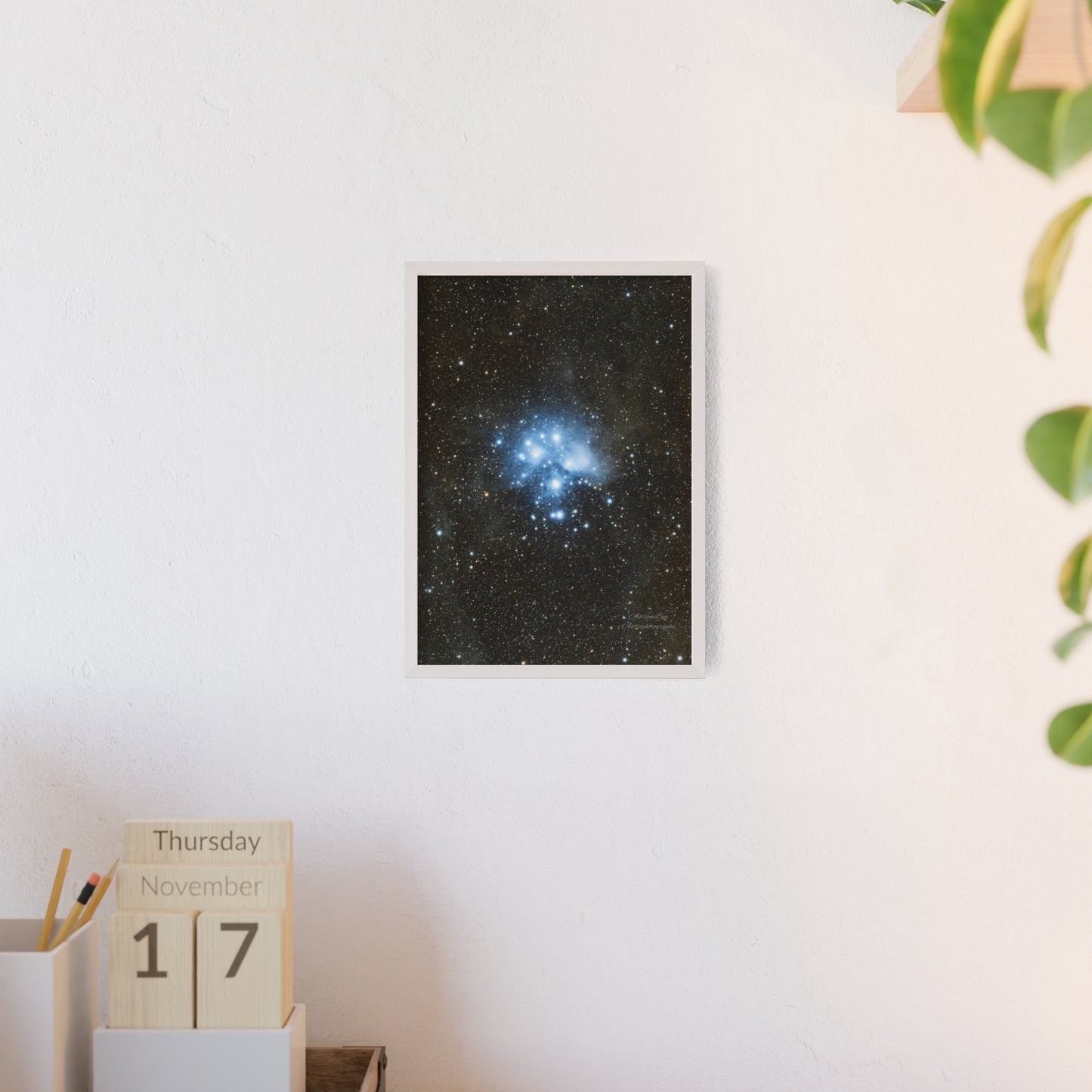 Wooden Frame The Pleiades Poster