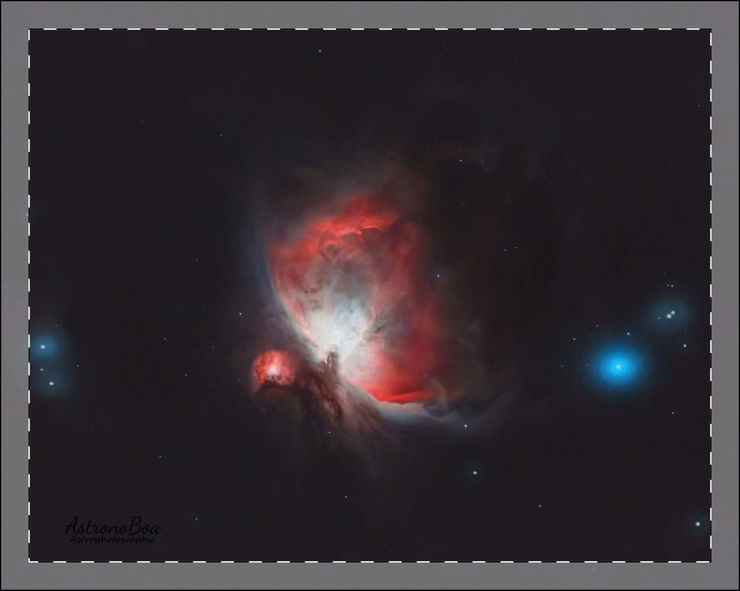 Wooden Framed Poster, Multi-Color Orion Nebula