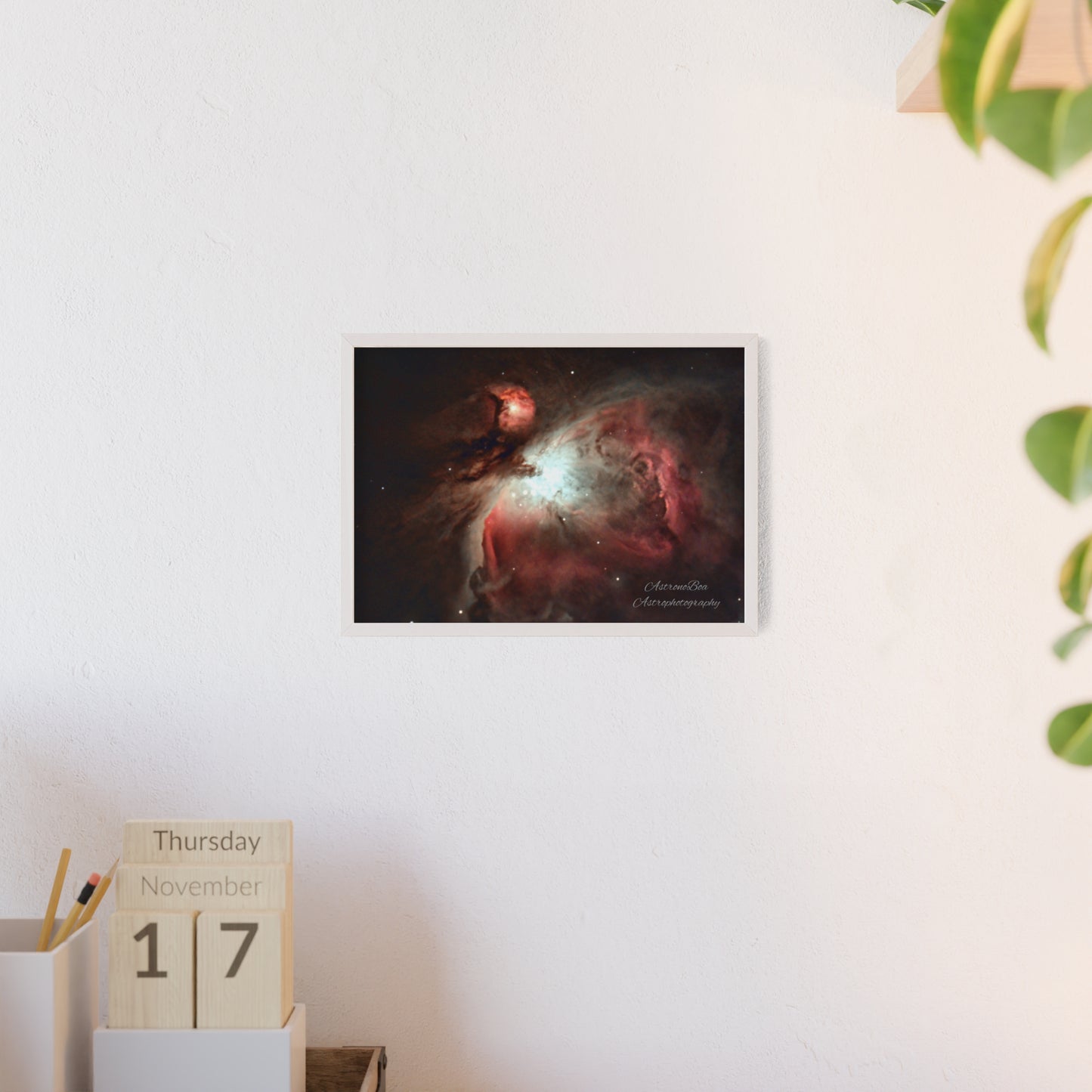 Wooden Frame Orion Nebula Poster