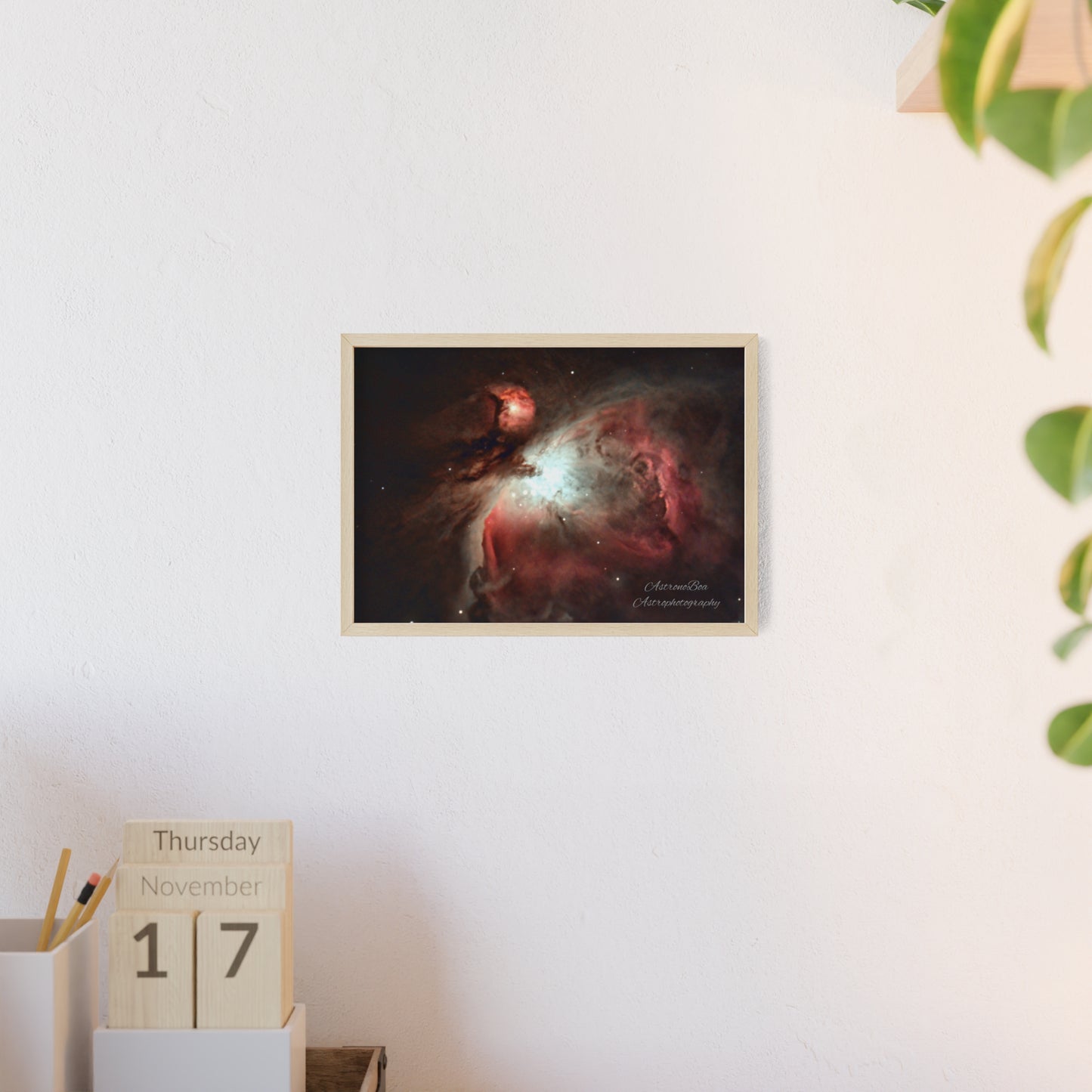 Wooden Frame Orion Nebula Poster