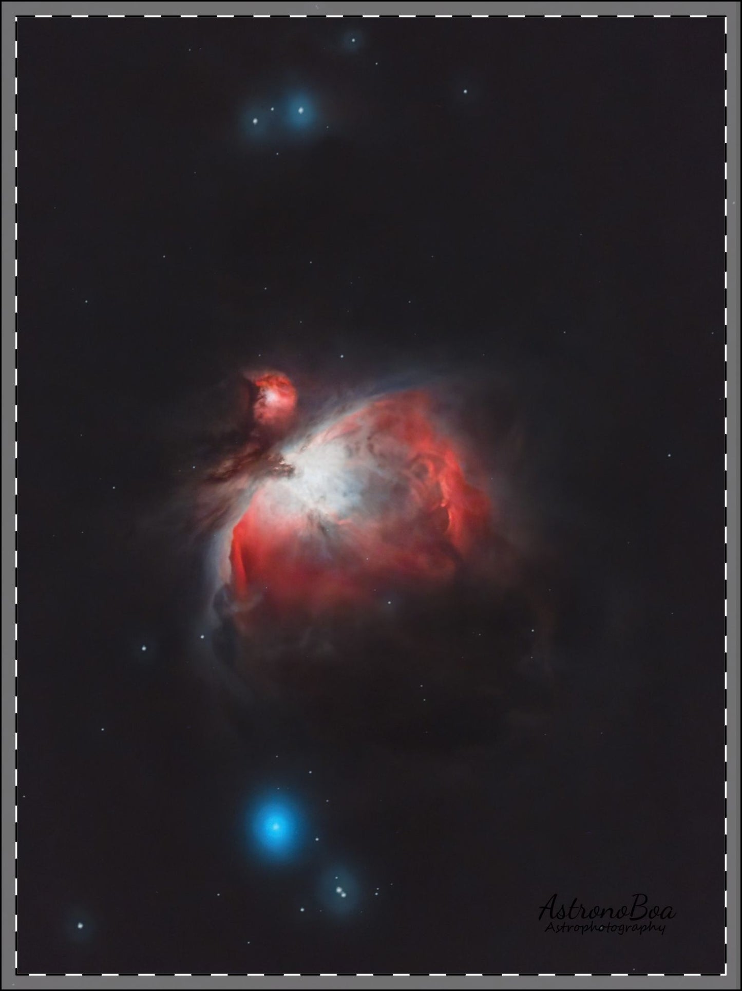 Wooden Framed Poster, Multi-Color Orion Nebula