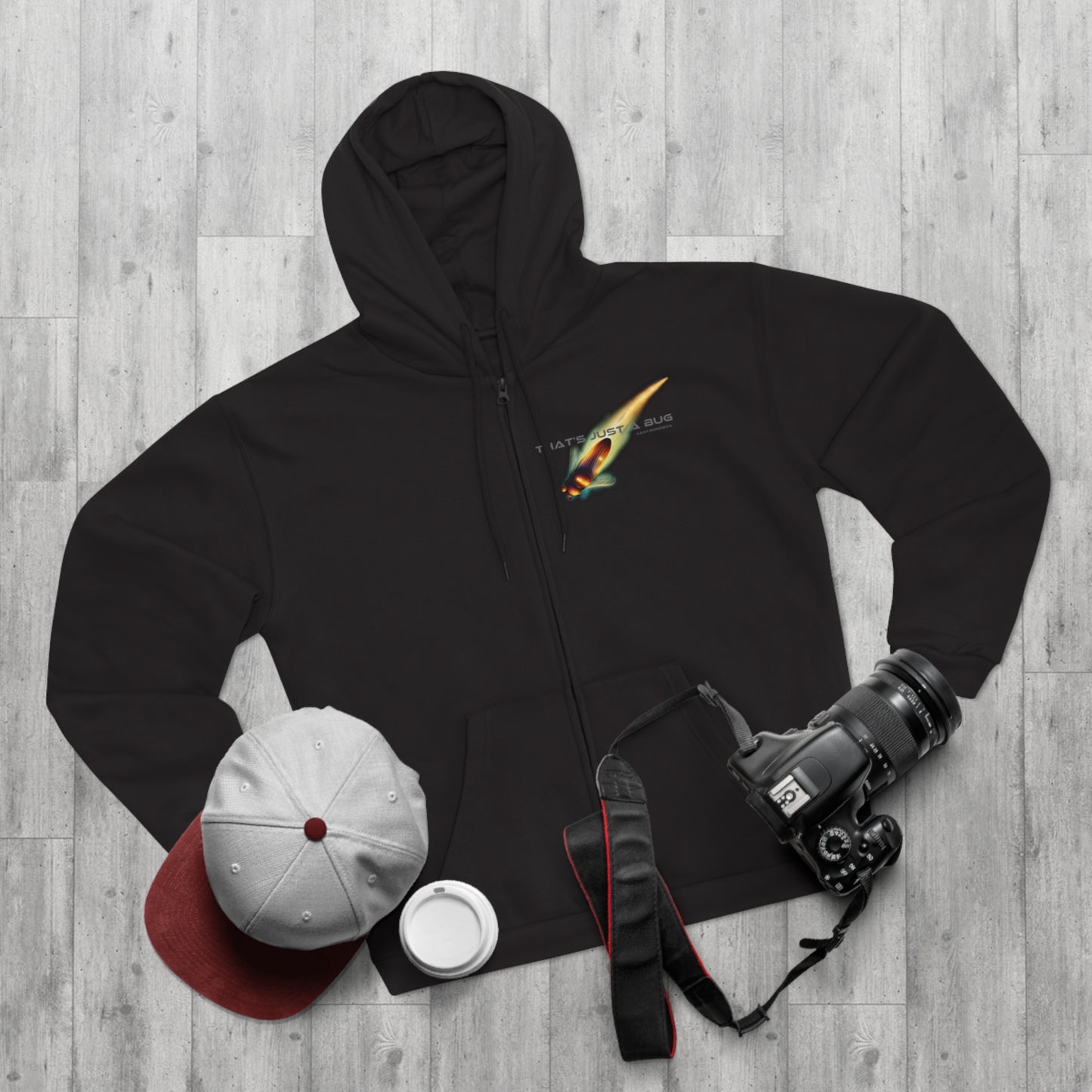 Unisex Hooded Zip Sweatshirt 'That's just a bug'