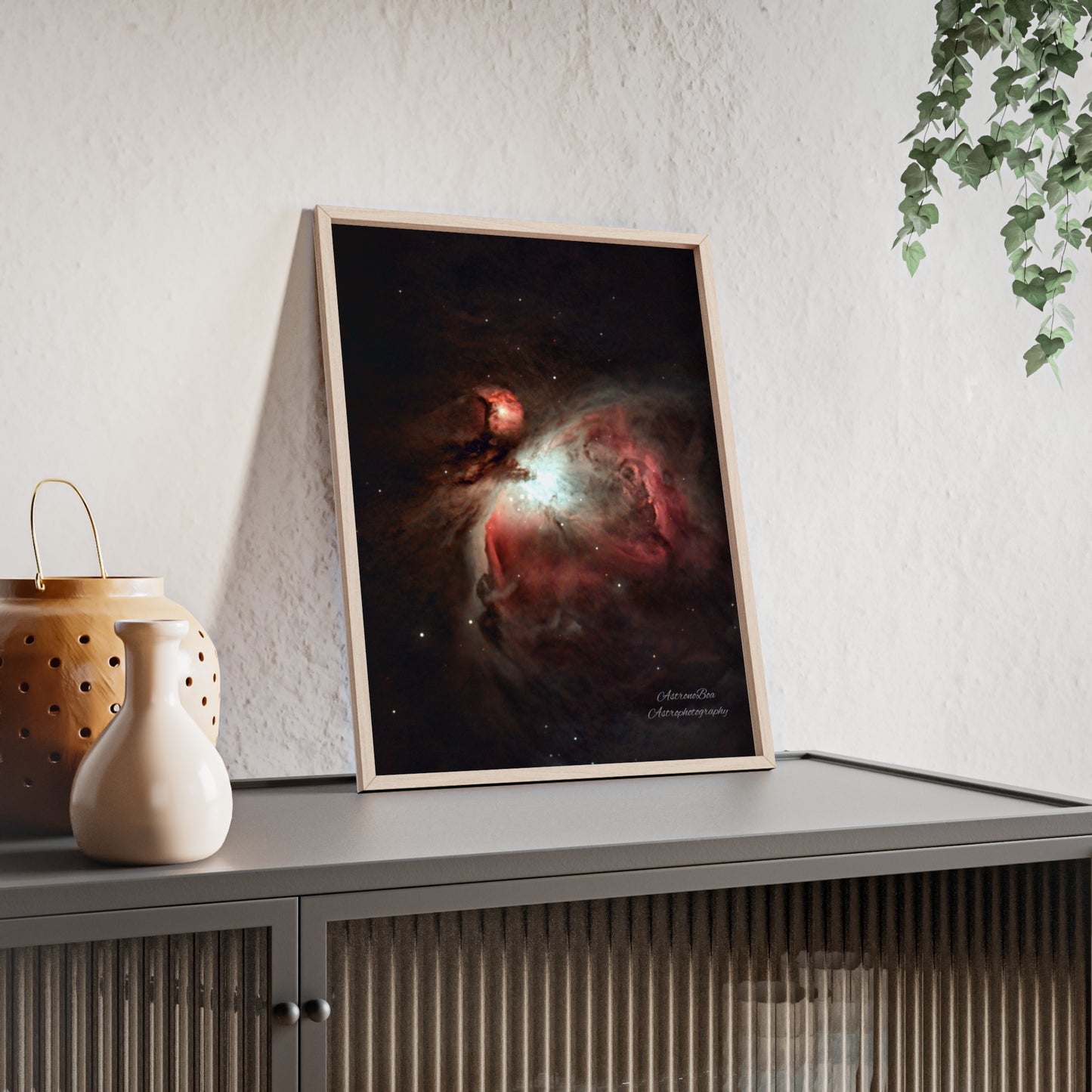 Wooden Frame Orion Nebula Poster