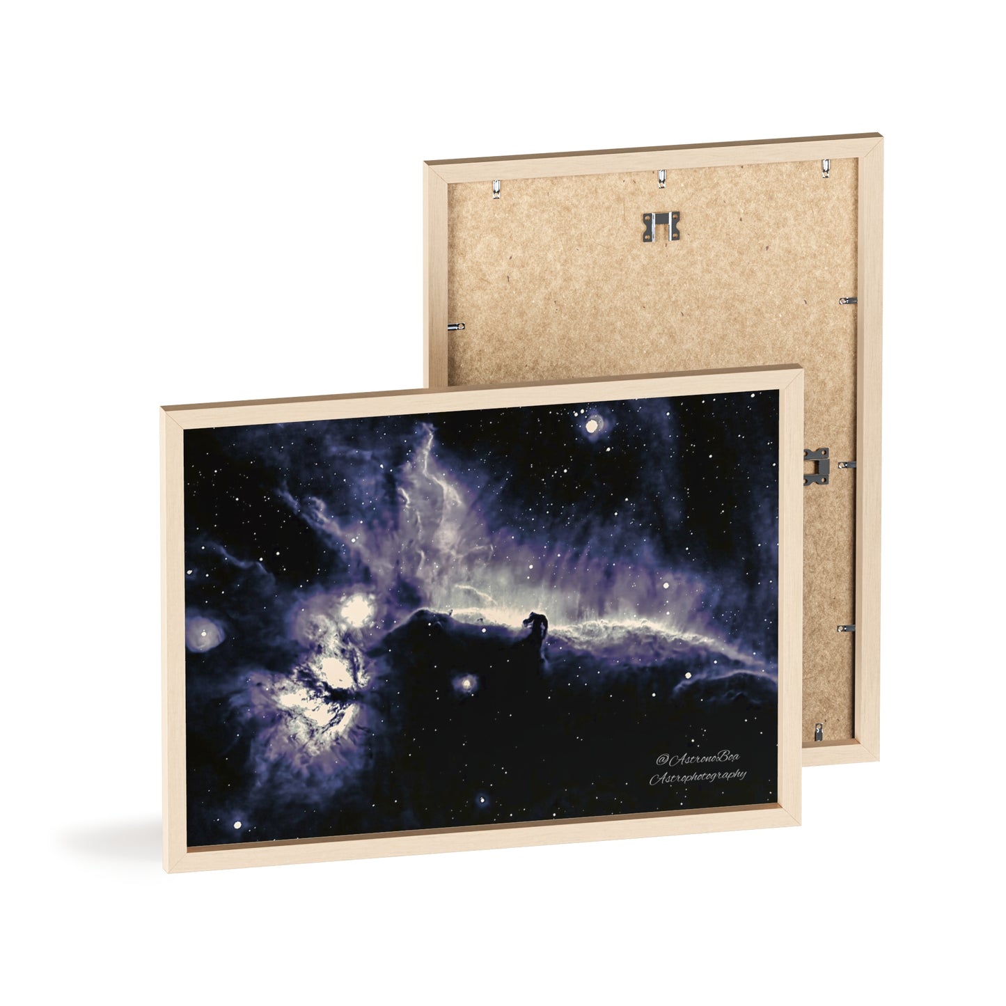 Wooden Frame Horsead and Flame Nebula Poster