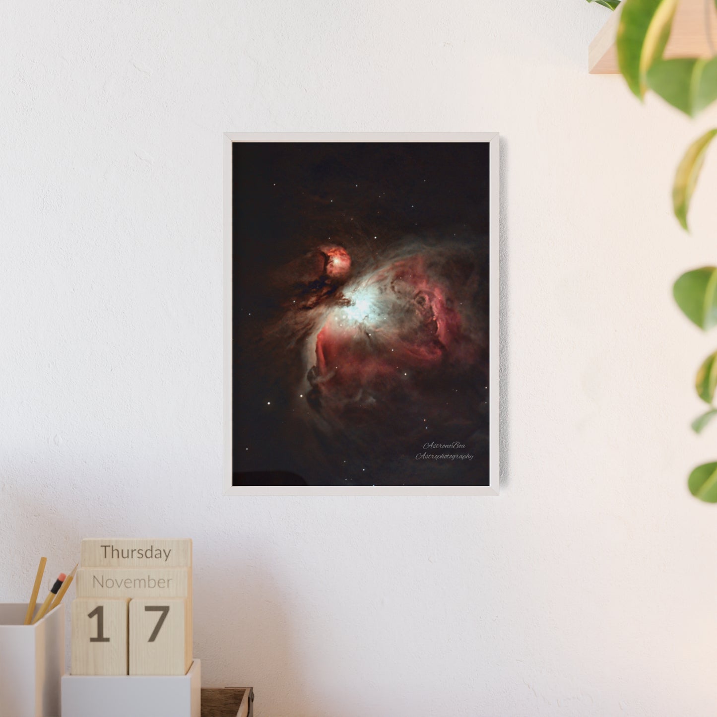 Wooden Frame Orion Nebula Poster