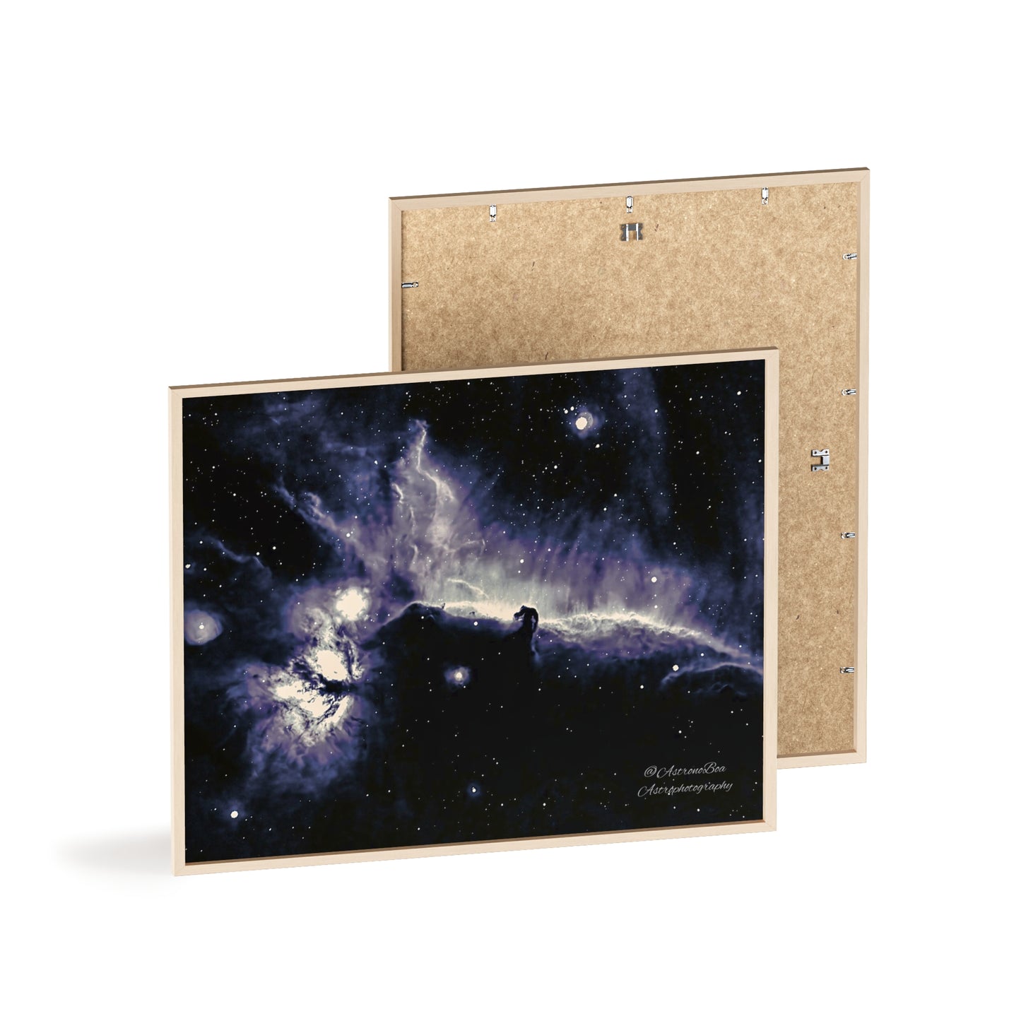 Wooden Frame Horsead and Flame Nebula Poster